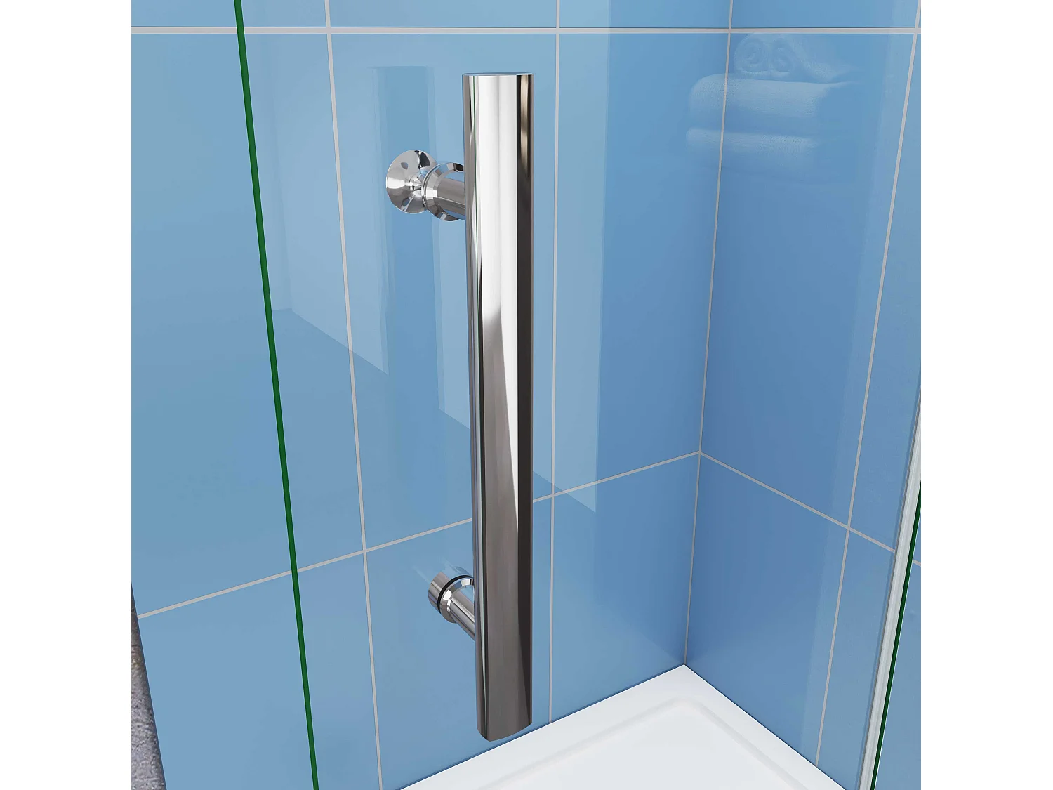 AICA Paroi de douche à l'italienne chrome L85 x H185cm style atelier —pivotante et pliante—6mm verre anticalcaire, Installation réversible