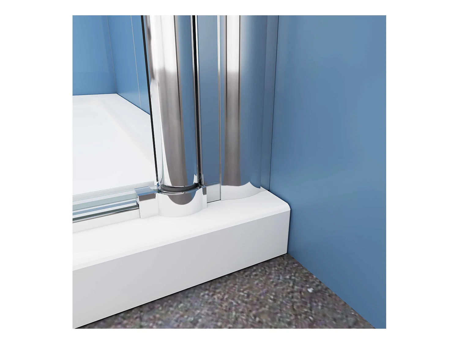 AICA Paroi de douche à l'italienne pivotante Chrome — L72xH187cm — 6mm verre anticalcaire, Pose réversible et accès facile — Conception simple