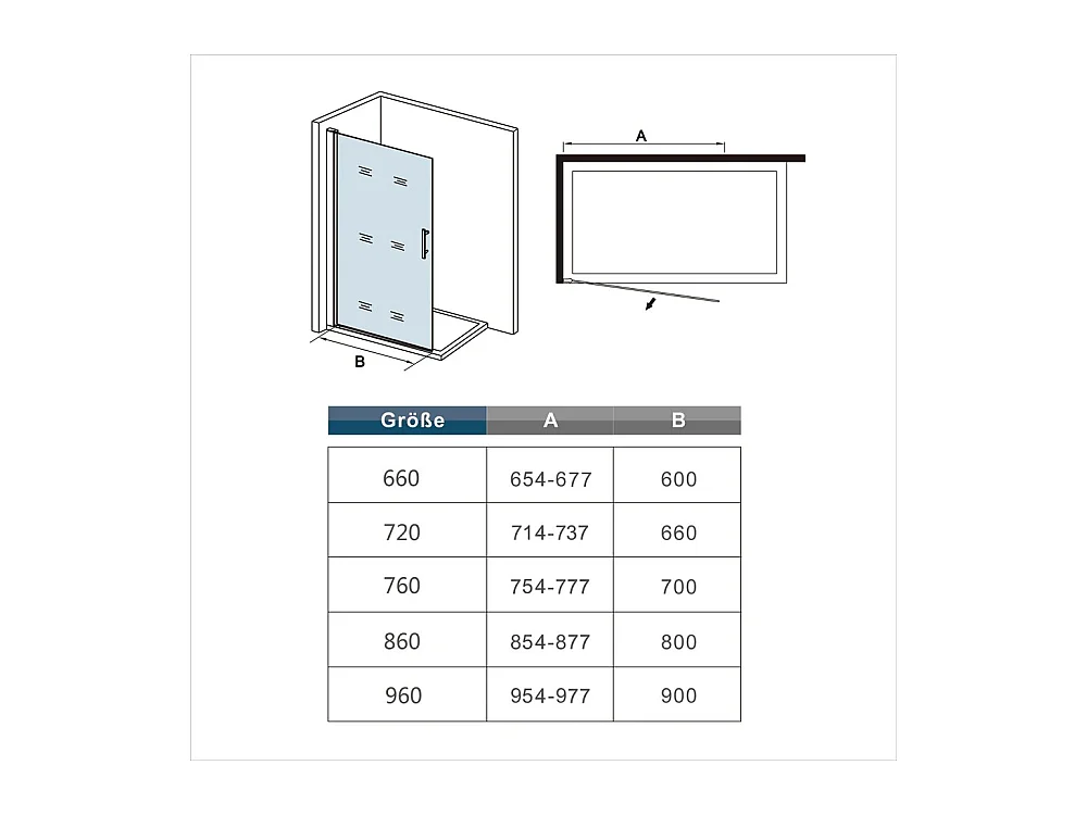 AICA Paroi de douche à l'italienne pivotante Chrome — L72xH187cm — 6mm verre anticalcaire, Pose réversible et accès facile — Conception simple