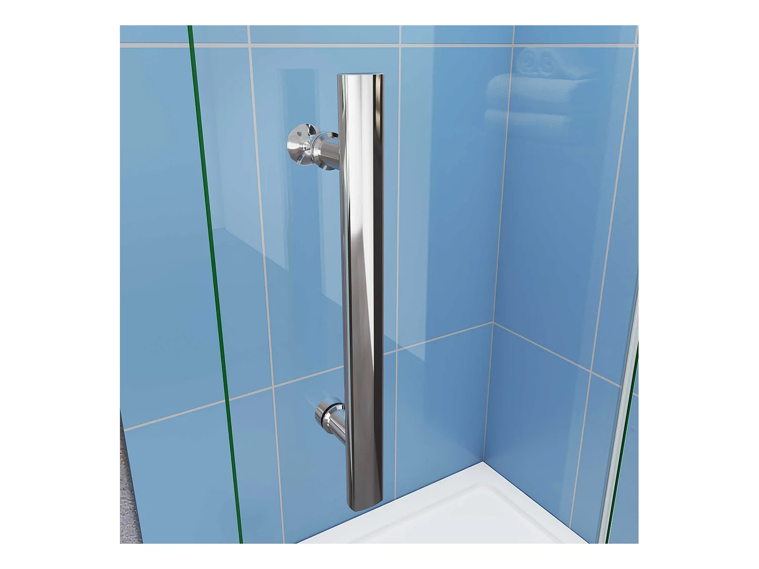 AICA Paroi de douche à l'italienne chrome L115 x H185cm style atelier —pivotante et pliante—6mm verre anticalcaire, Installation réversible