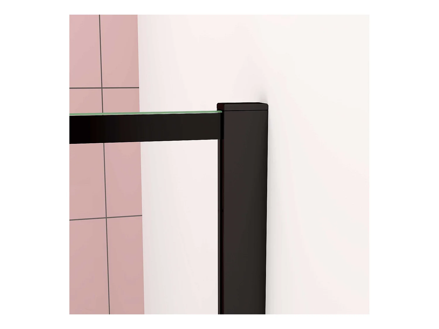 AICA Paroi de douche à l'italienne L100 x H200cm style moderne — Noir mat—8mm verre anticalcaire, Installation réversible et Accès facile