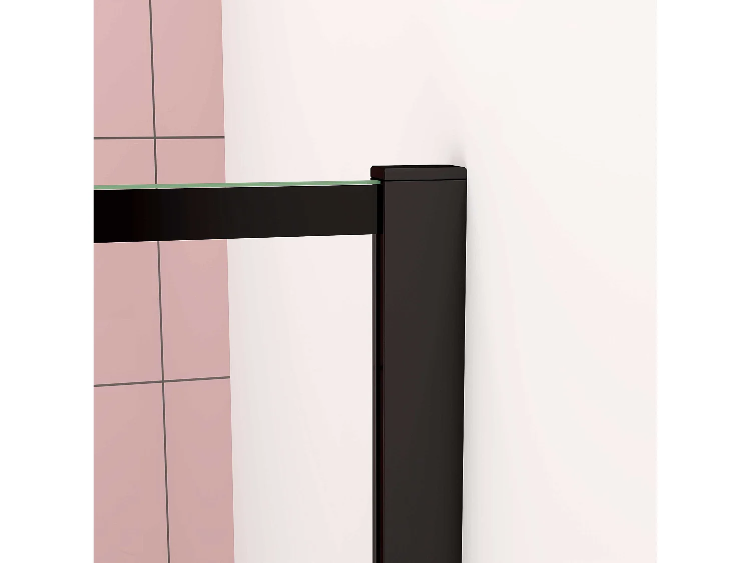 AICA Paroi de douche à l'italienne L120 x H200cm style moderne — Noir mat—8mm verre anticalcaire, Installation réversible et Accès facile
