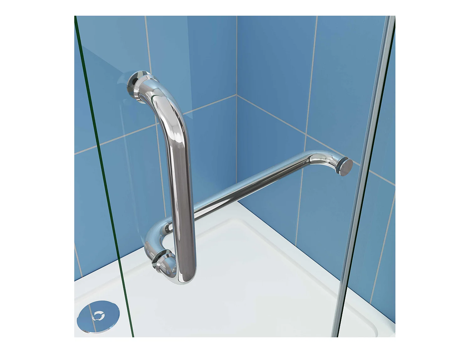 AICA Paroi de douche à l'italienne pivotante chrome 90x190cm style atelier —8mm verre anticalcaire,pose réversible avec Porte-Serviette Intégré