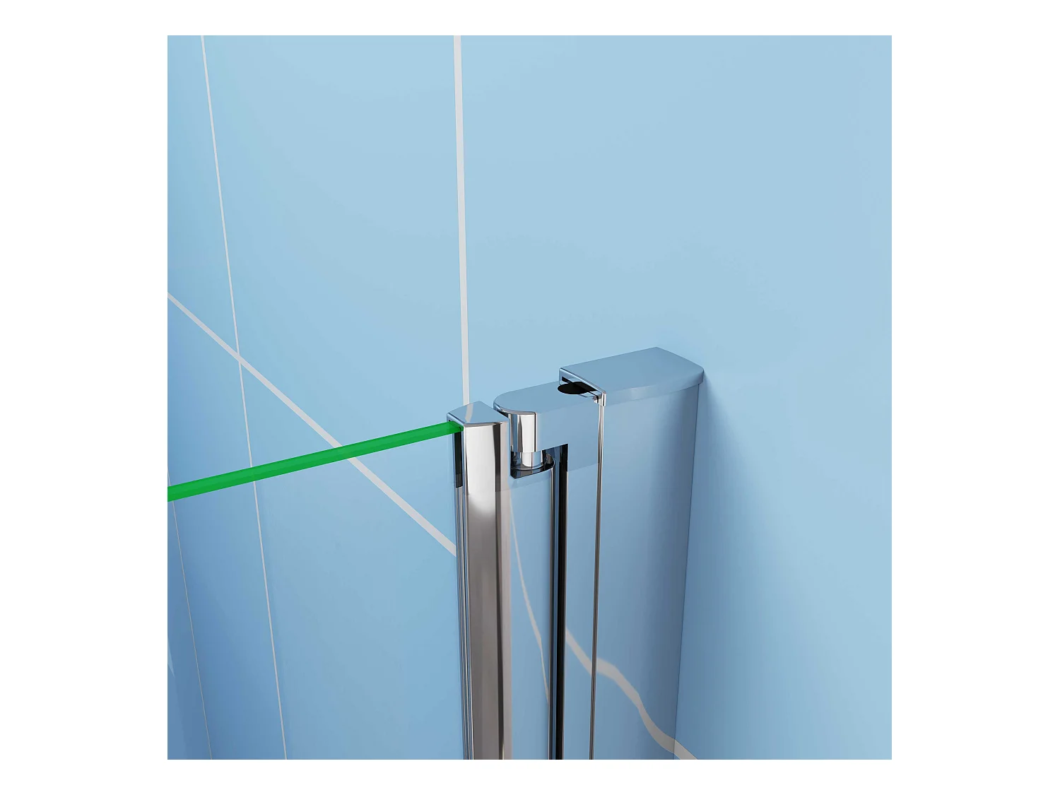 AICA Paroi de douche à l'italienne chrome L95 x H195cm style atelier —pivotante et pliante—6mm verre anticalcaire, Installation réversible