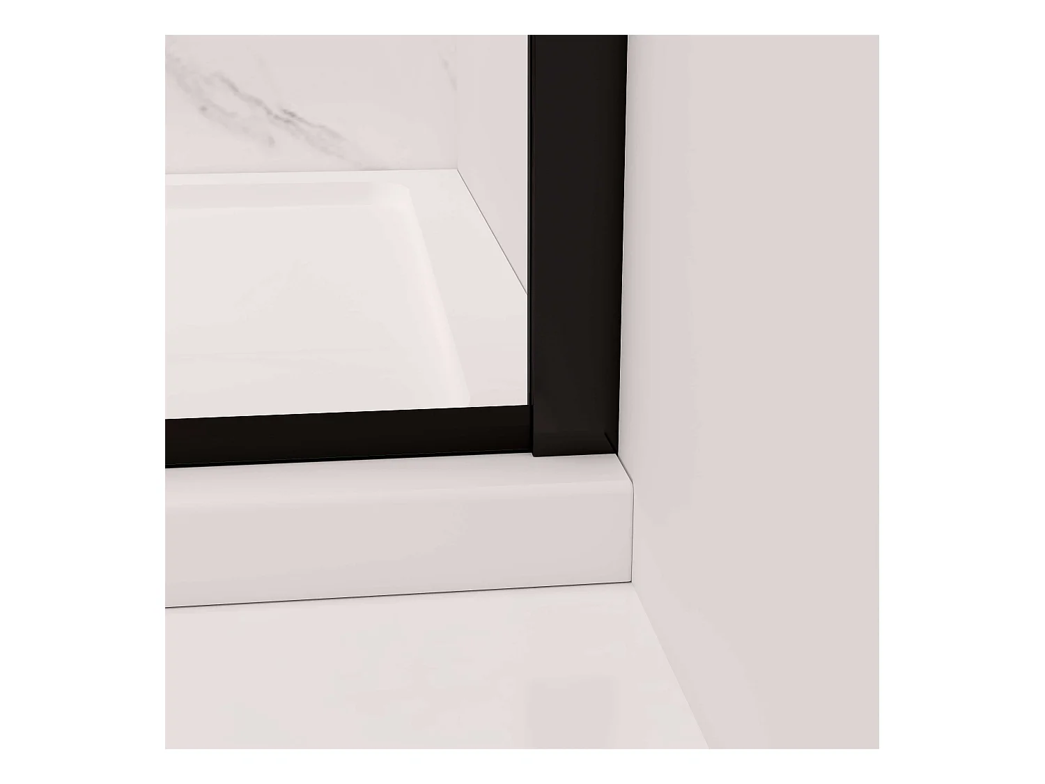 AICA Paroi de douche à l'italienne L80 x H200cm style moderne — Noir mat—8mm verre anticalcaire, Installation réversible et Accès facile