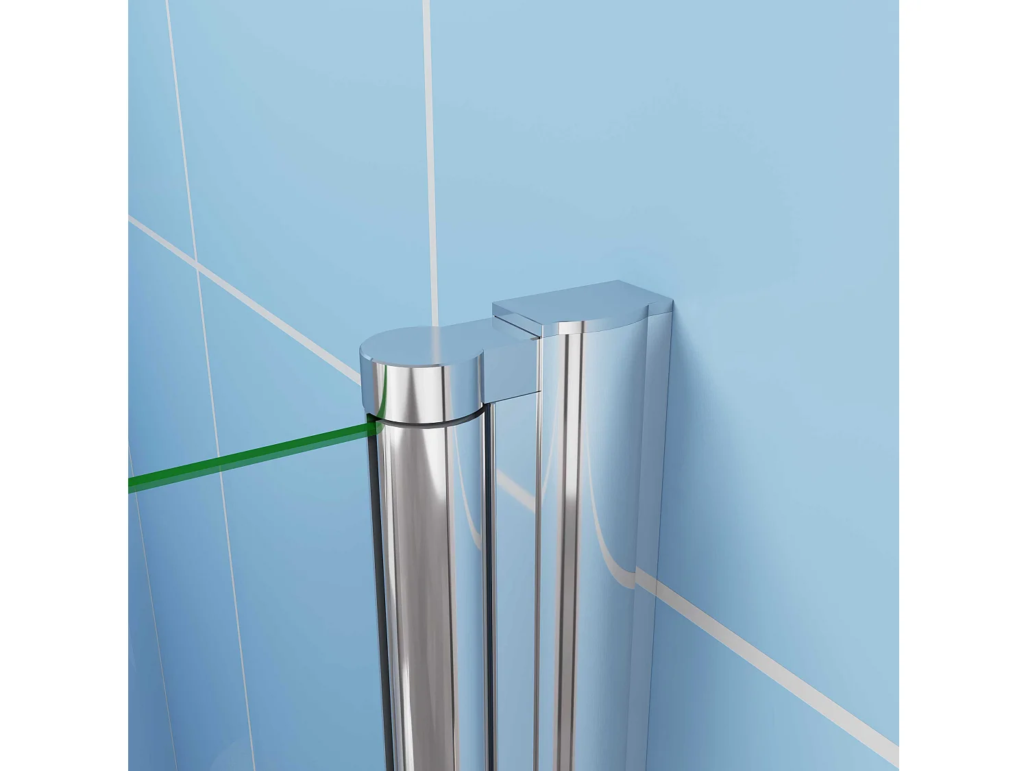 AICA Paroi de douche à l'italienne pivotante Chrome — L86xH187cm — 6mm verre anticalcaire, Pose réversible et accès facile — Conception simple