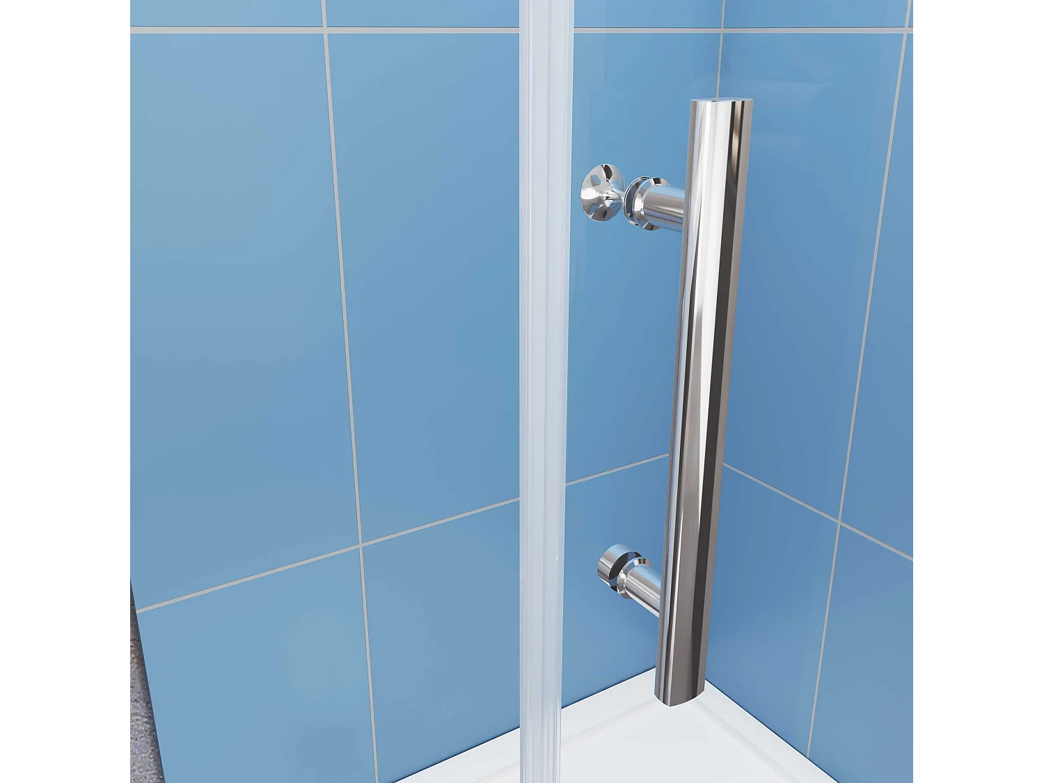 AICA Paroi de douche à l'italienne pivotante Chrome — L96xH187cm — 6mm verre anticalcaire, Pose réversible et accès facile — Conception simple