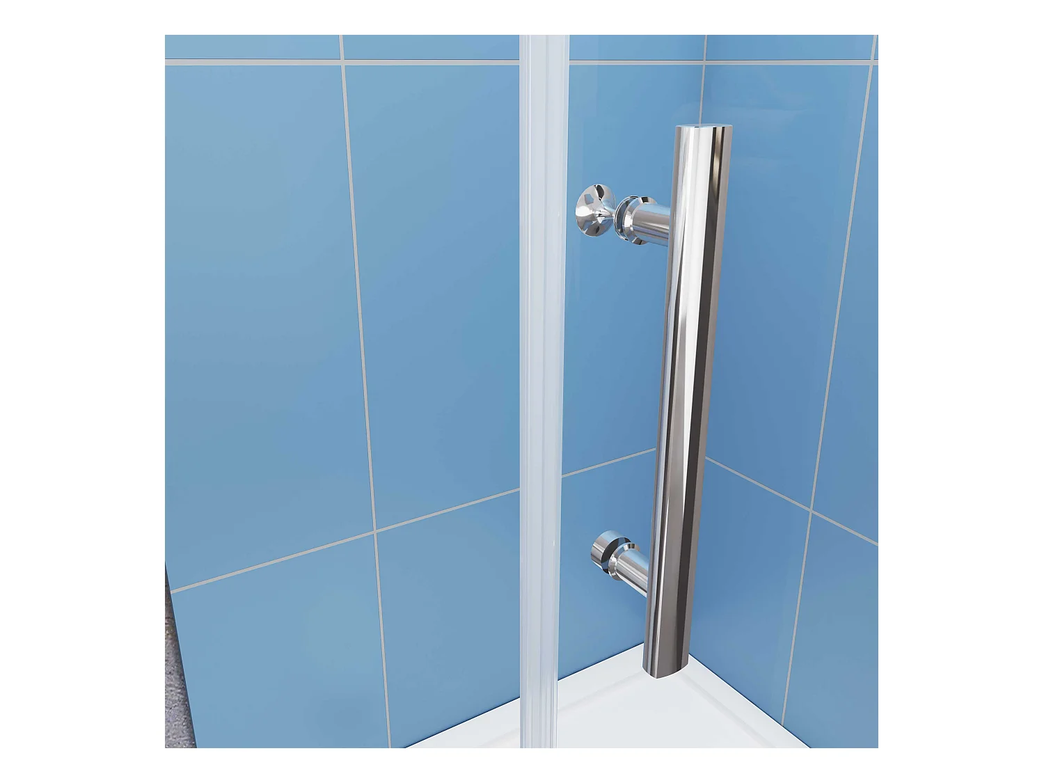 AICA Paroi de douche à l'italienne pivotante Chrome — L86xH197cm — 6mm verre anticalcaire, Pose réversible et accès facile — Conception simple