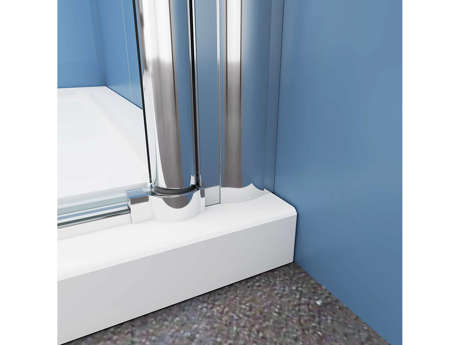 AICA Paroi de douche à l'italienne pivotante Chrome — L86xH197cm — 6mm verre anticalcaire, Pose réversible et accès facile — Conception simple