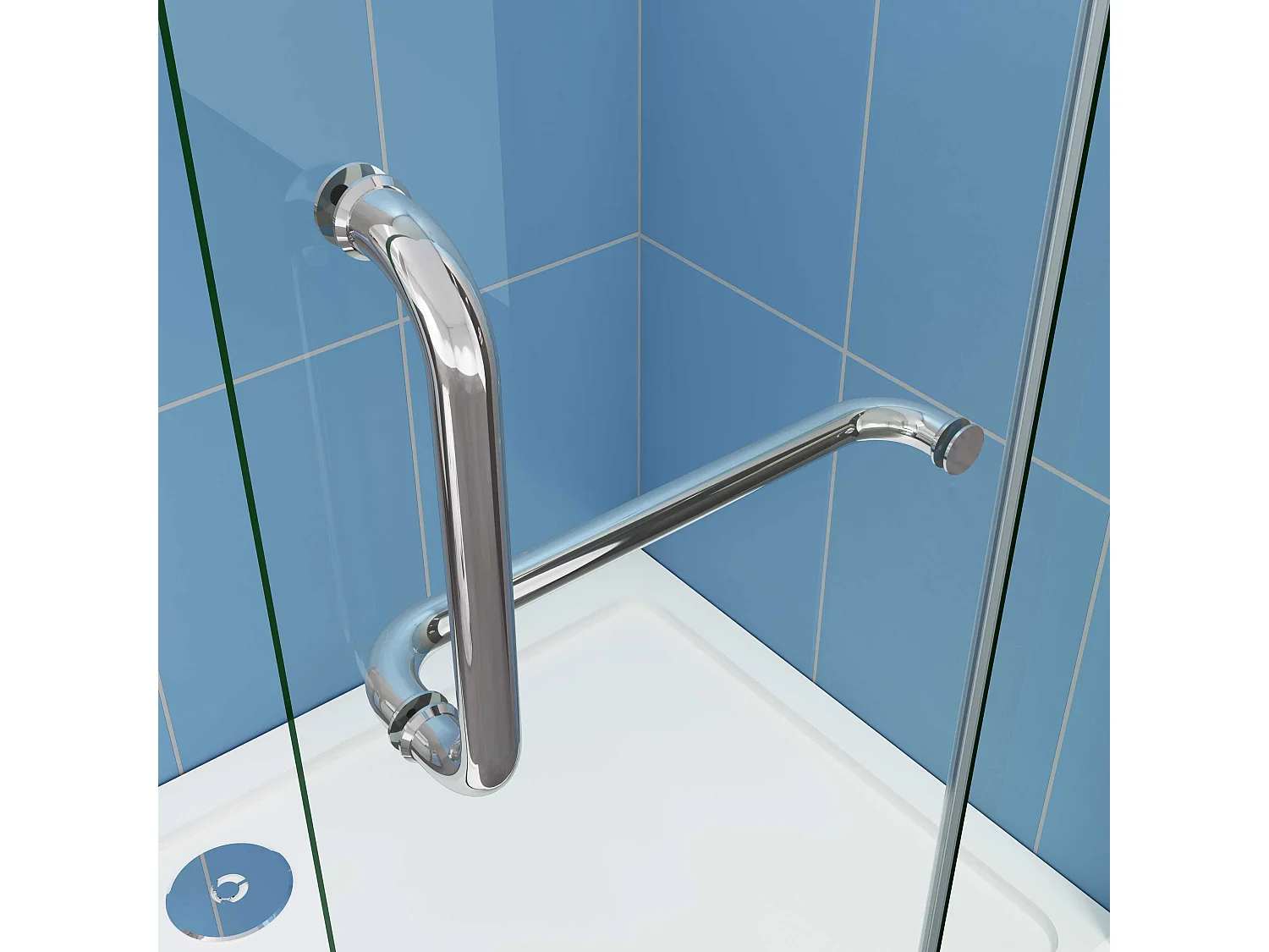 AICA Paroi de douche à l'italienne pivotante chrome 120x190cm style atelier —8mm verre anticalcaire,pose réversible avec Porte-Serviette Intégré