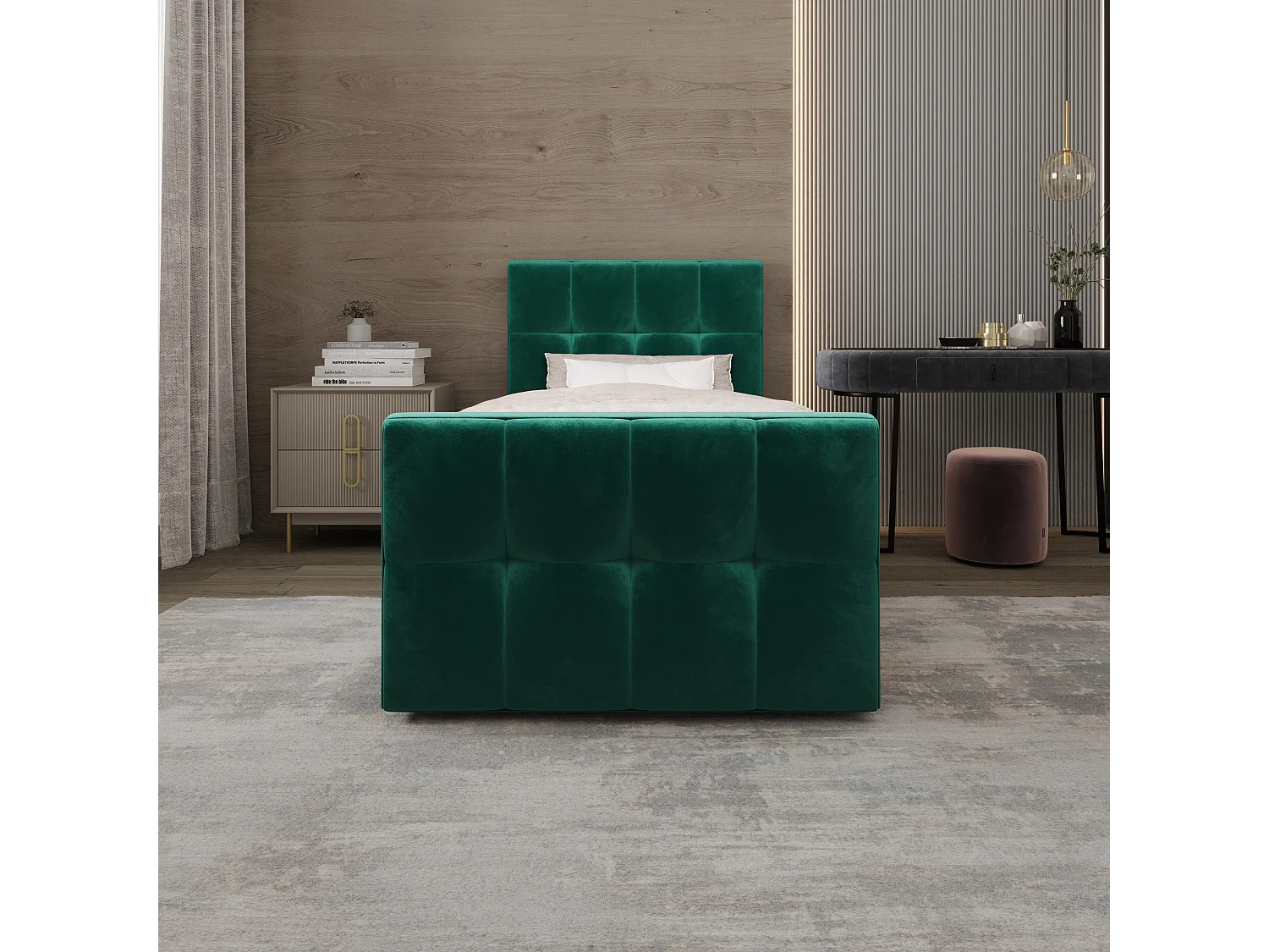 Boxspringbett MANHATAN 100x200 Monolith 37