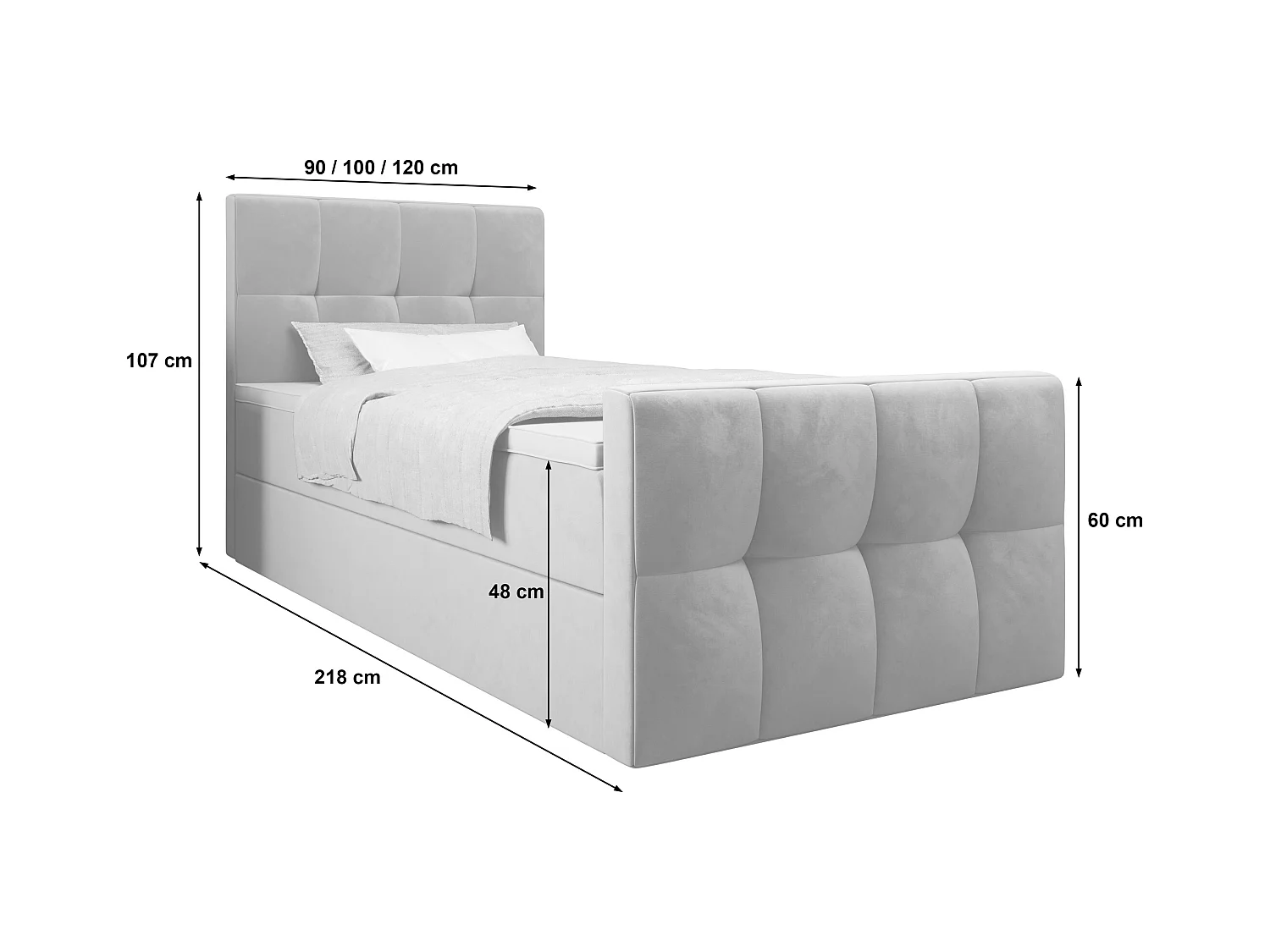 Boxspringbett MANHATAN 120x200 Monolith 72