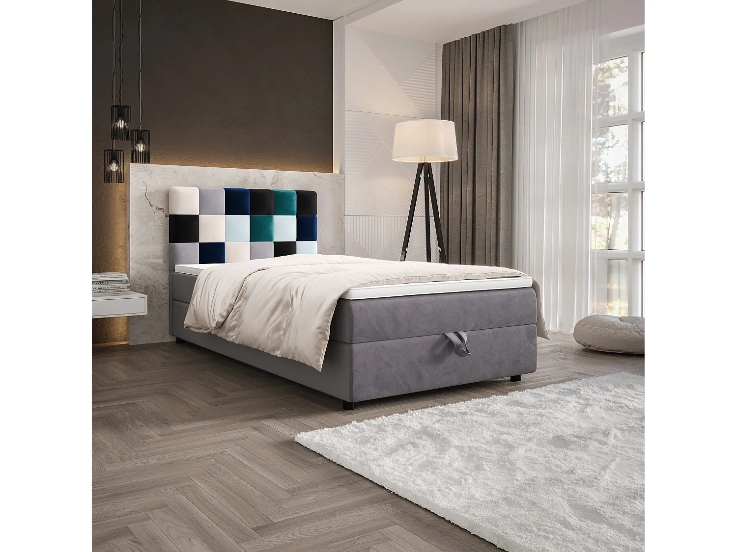 Boxspringbett LEMON 120x200 Itaka Blau