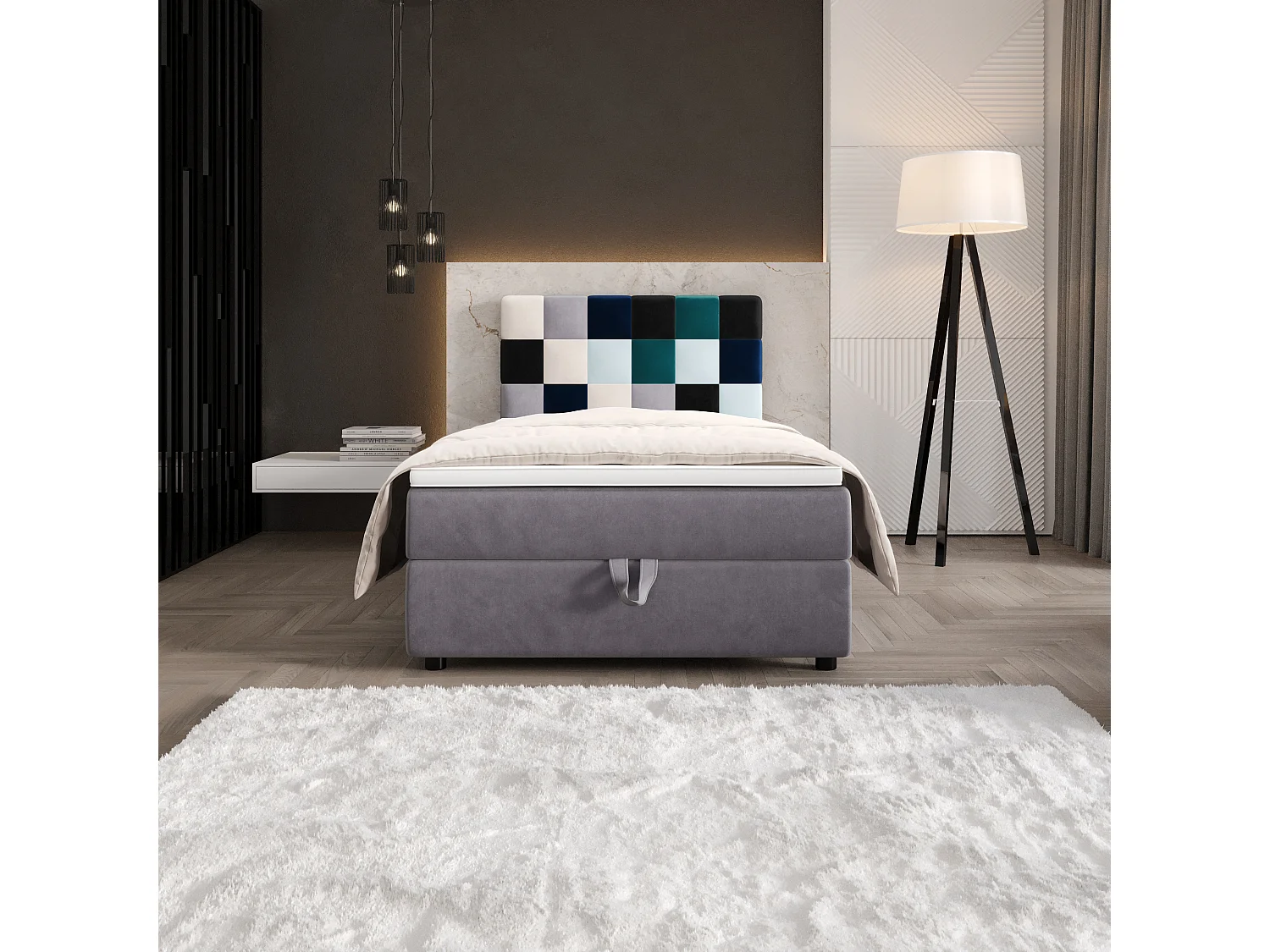 Boxspringbett LEMON 120x200 Itaka Blau