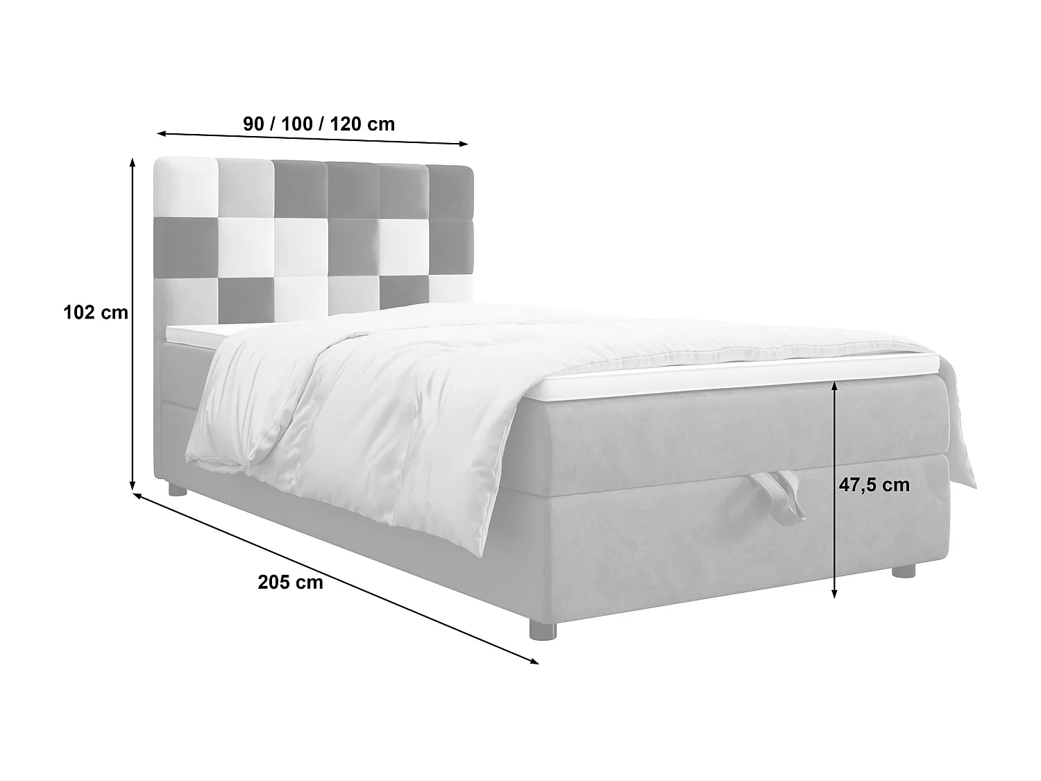 Boxspringbett LEMON 120x200 Itaka Blau