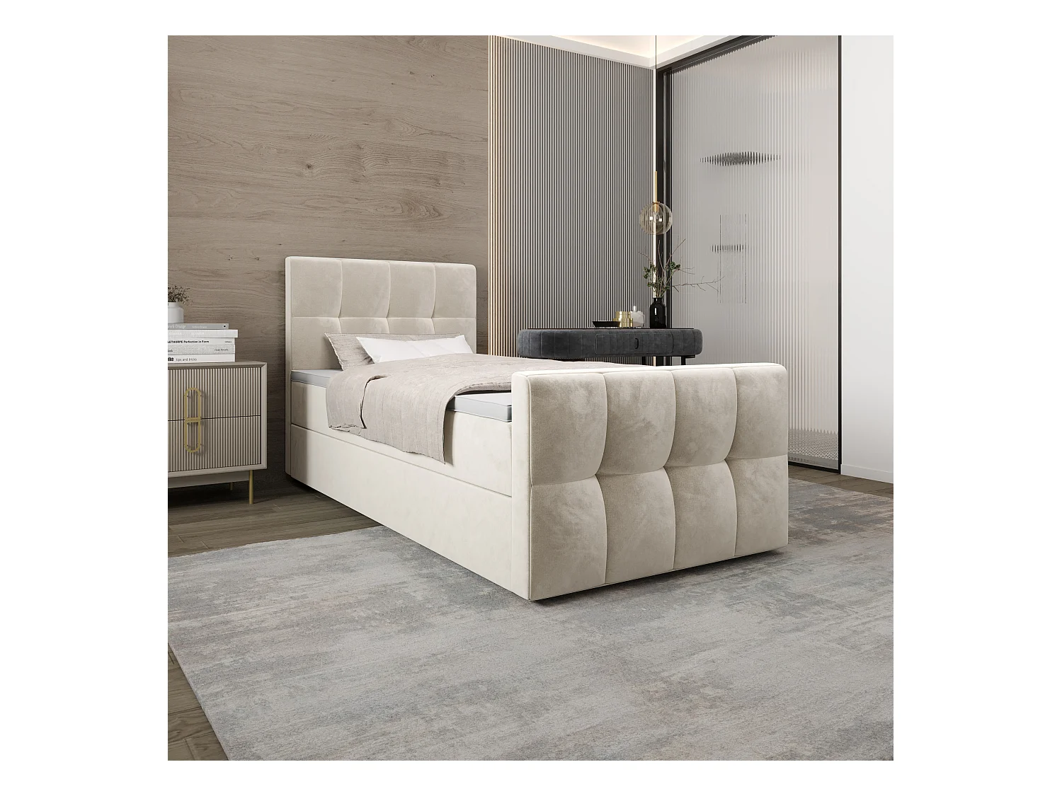 Boxspringbett MANHATAN 90x200 Monolith 02