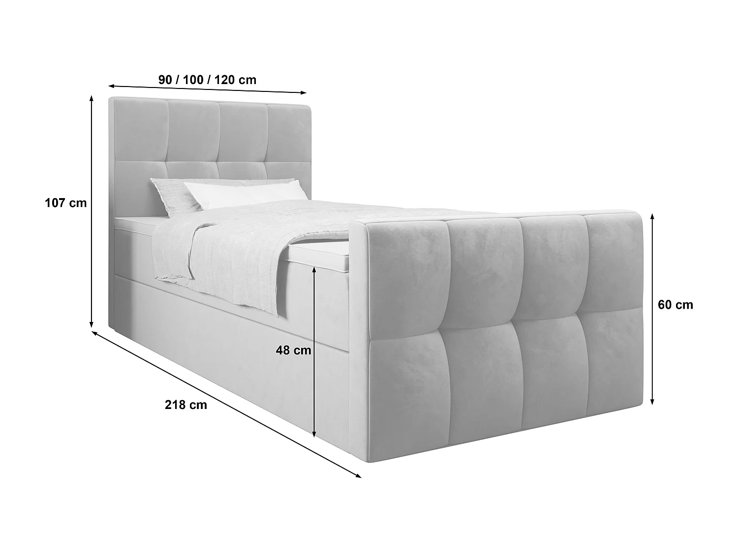 Boxspringbett MANHATAN 90x200 Monolith 02