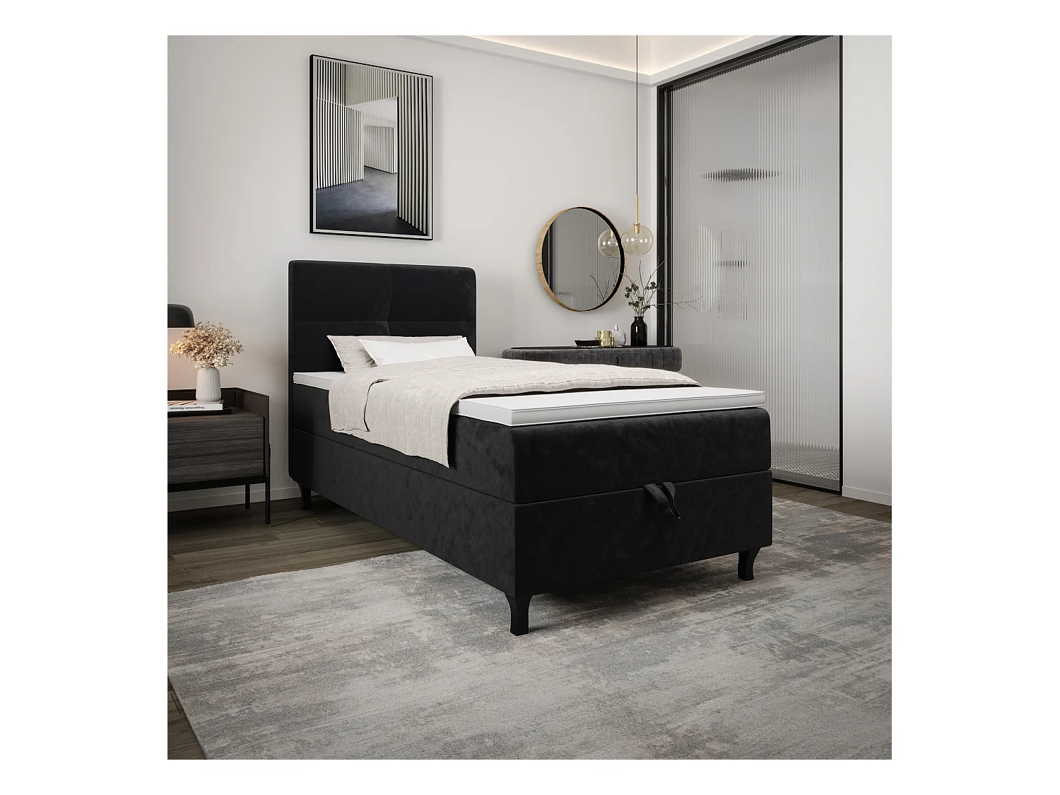 Boxspringbett LIMBA 90x200 Monolith 97