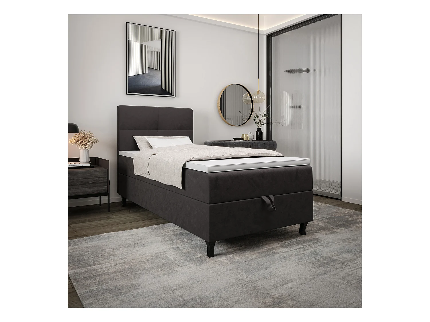 Boxspringbett LIMBA 120x200 Monolith 92