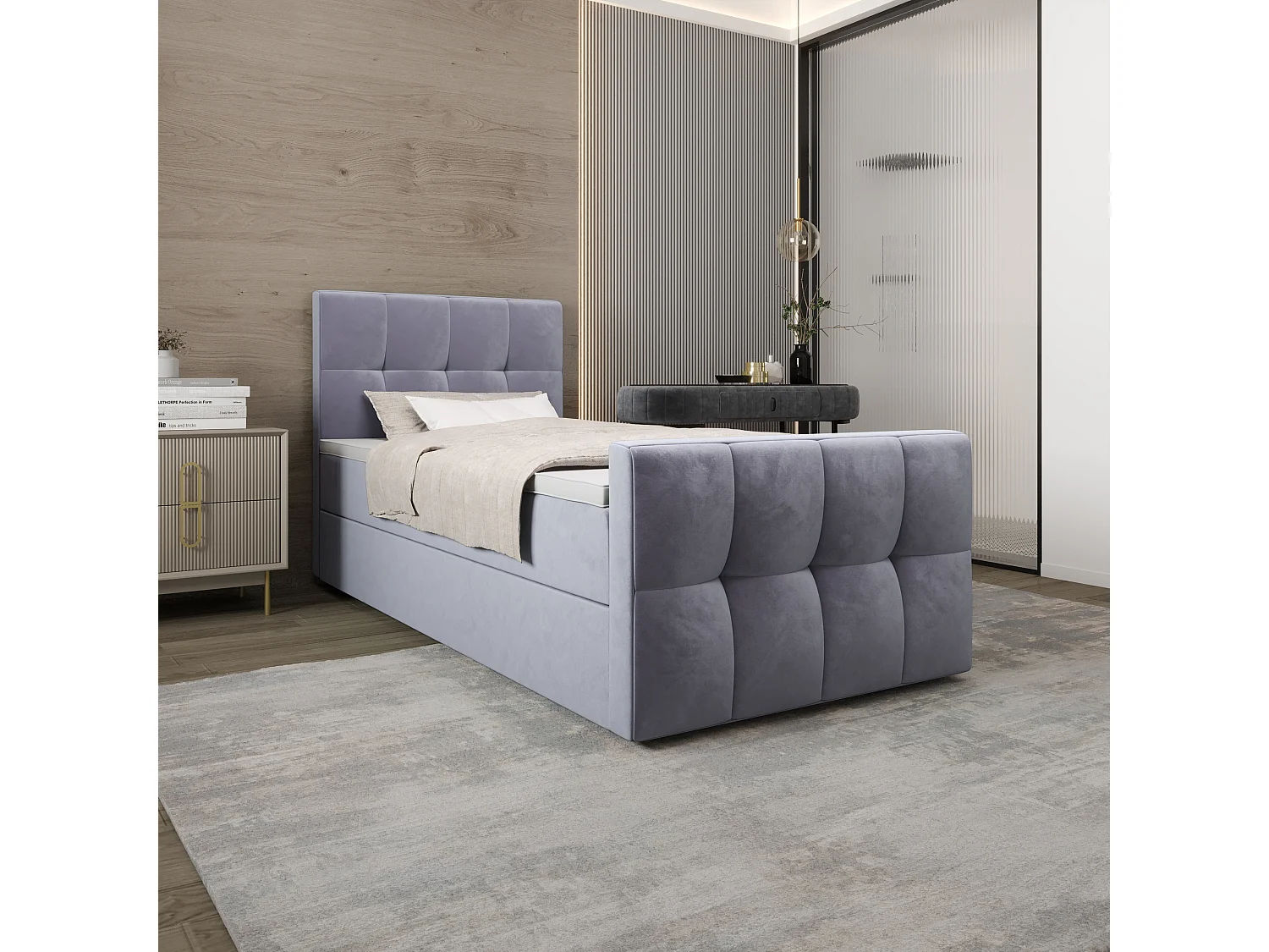 Boxspringbett MANHATAN 100x200 Monolith 70