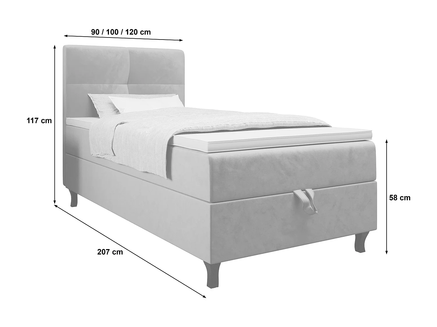 Boxspringbett LIMBA 120x200 Monolith 37