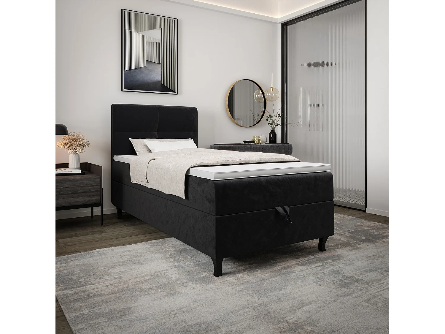 Boxspringbett LIMBA 100x200 Monolith 97