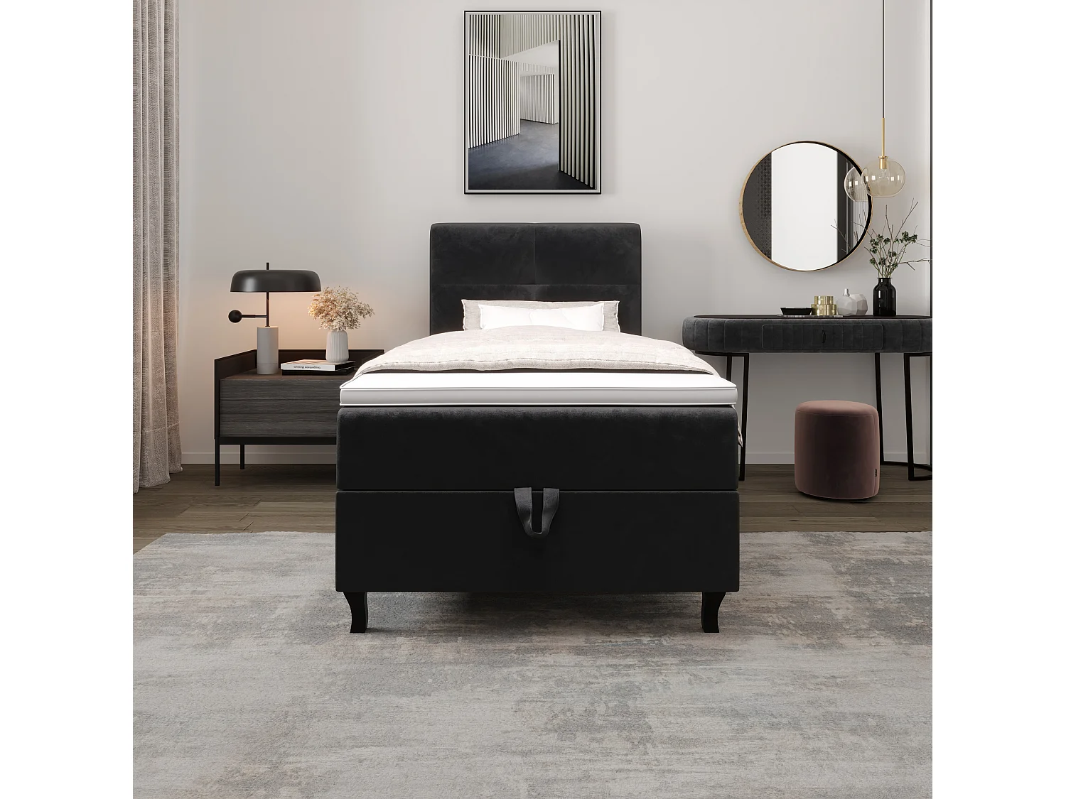 Boxspringbett LIMBA 100x200 Monolith 97