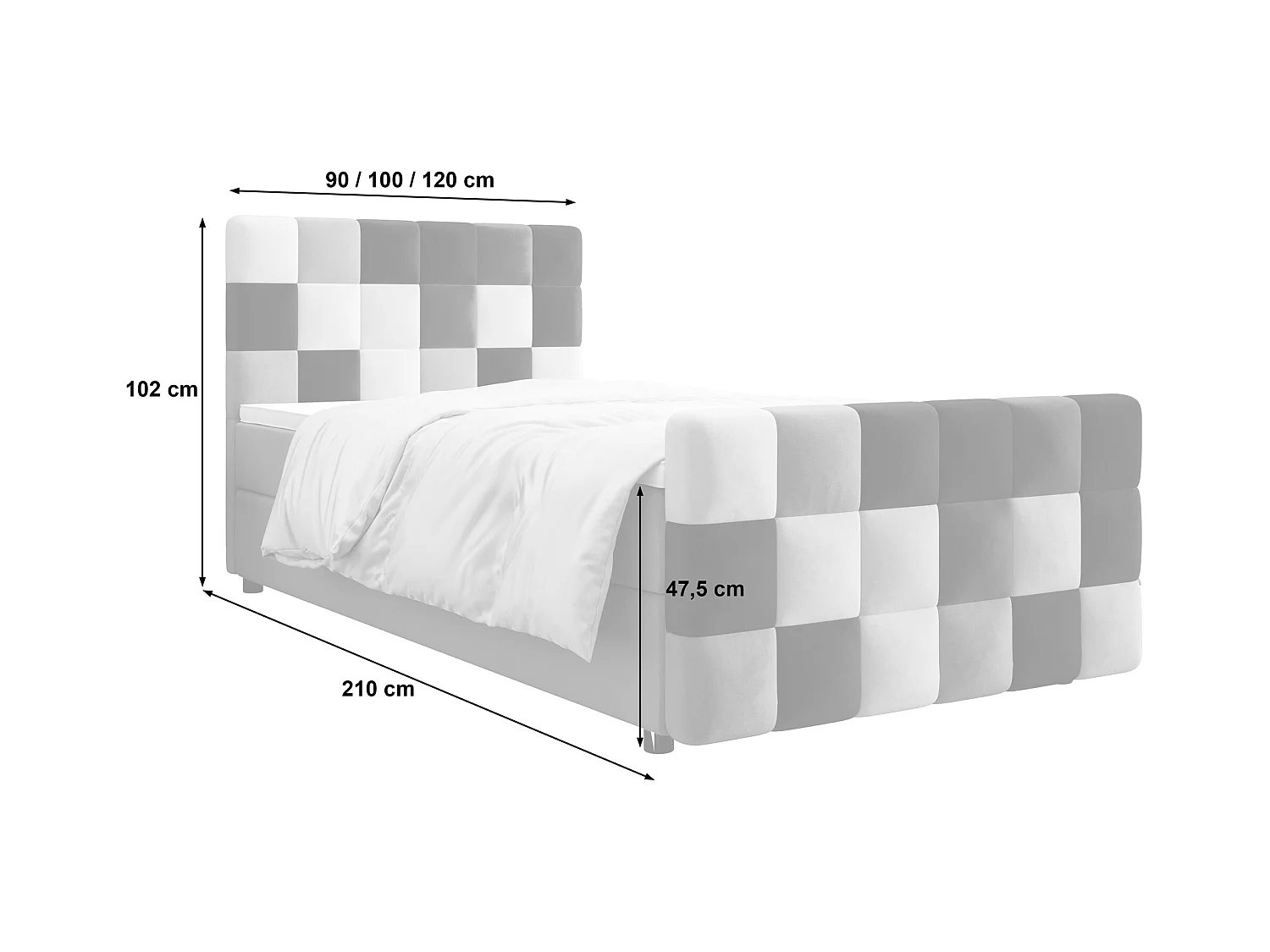 Boxspringbett LEMON Plus 120x200 Itaka Blau