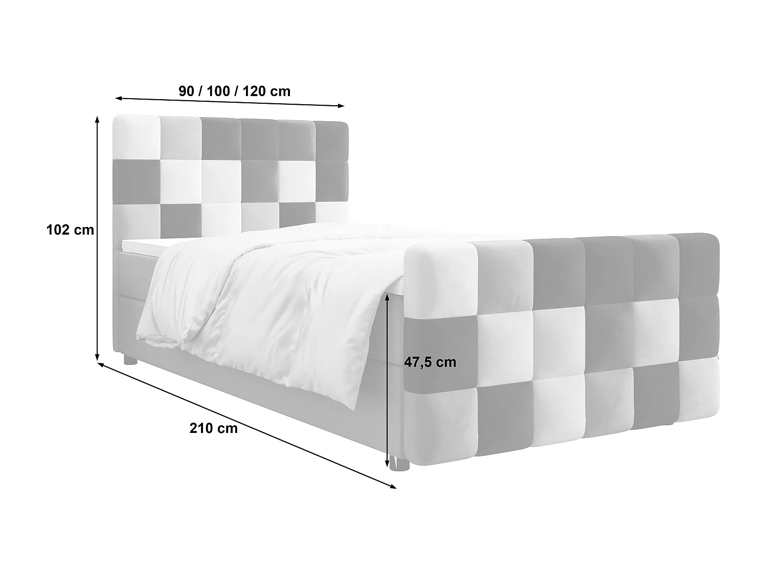 Boxspringbett LEMON Plus 120x200 Itaka Blau