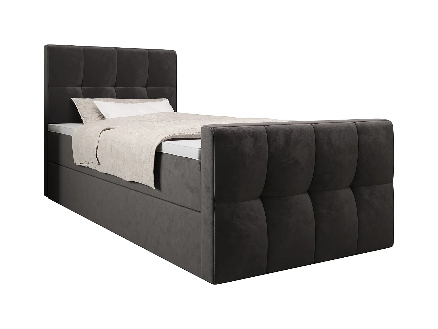 Boxspringbett MANHATAN 100x200 Monolith 92