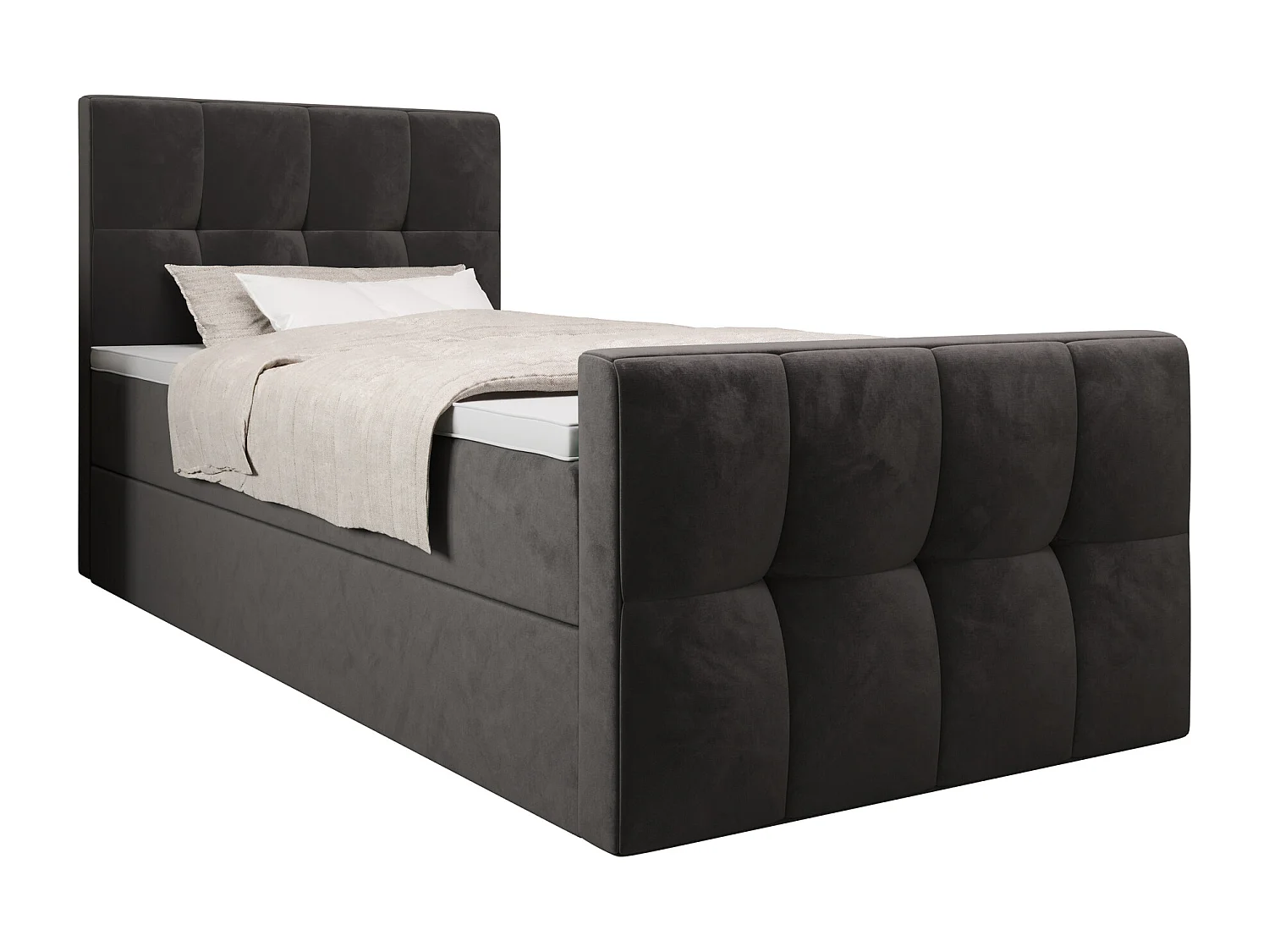 Boxspringbett MANHATAN 100x200 Monolith 92