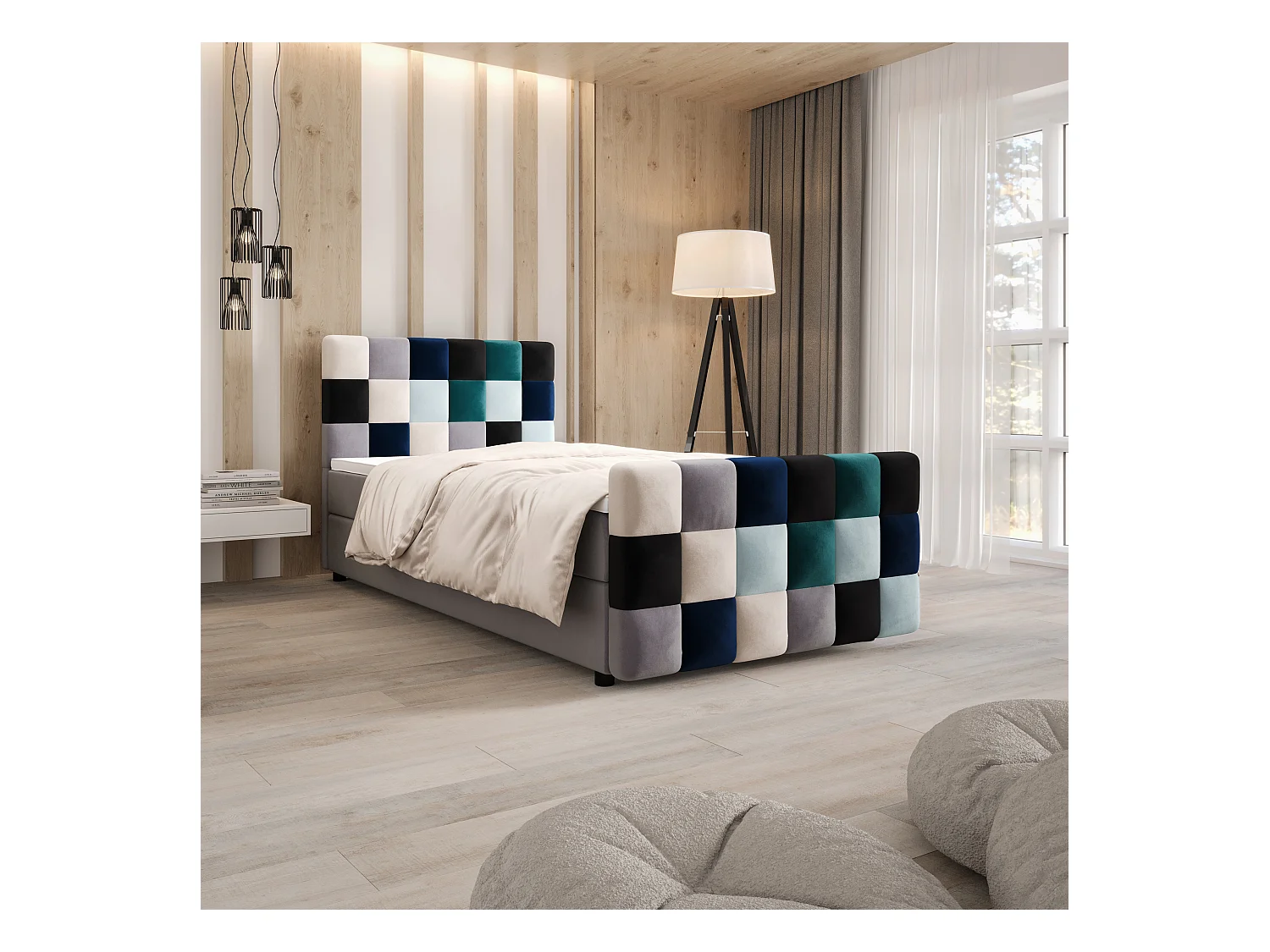 Boxspringbett LEMON Plus 100x200 Itaka Blau