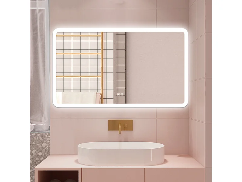 AICA Specchio da bagno  70 x 120 cm, dimmerabile, Blue tooth, Funzione Memoria, antiappannamento, 3 colori