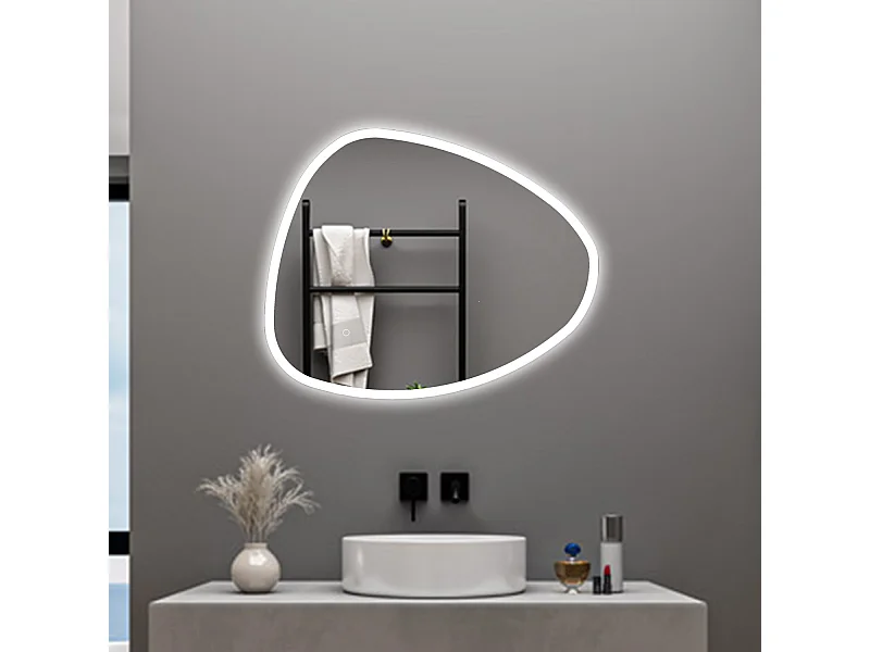 AICA Specchio da bagno 100 x 80 cm, dimmerabile, Funzione Memoria, antiappannamento, 3 colori