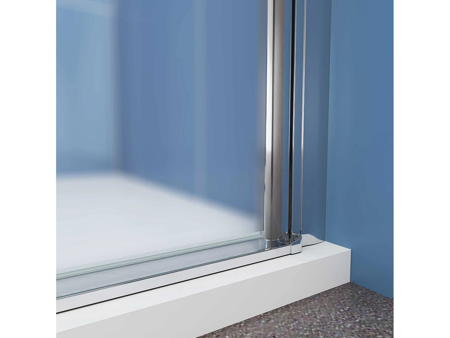 Aica Porte de Douche Pivotante Chrome en 6mm Verre Dépoli – L100xH185cm —Design Moderne,Ouverture Facile et Intimité Assurée,pose de niche