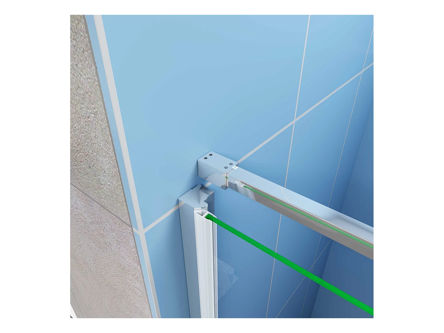 AICA Porte de douche pivotante Chrome style atelier - 120x195cm，6mm verre de trempé anticalcaire,avec barre de fixation ,design industriel élégant