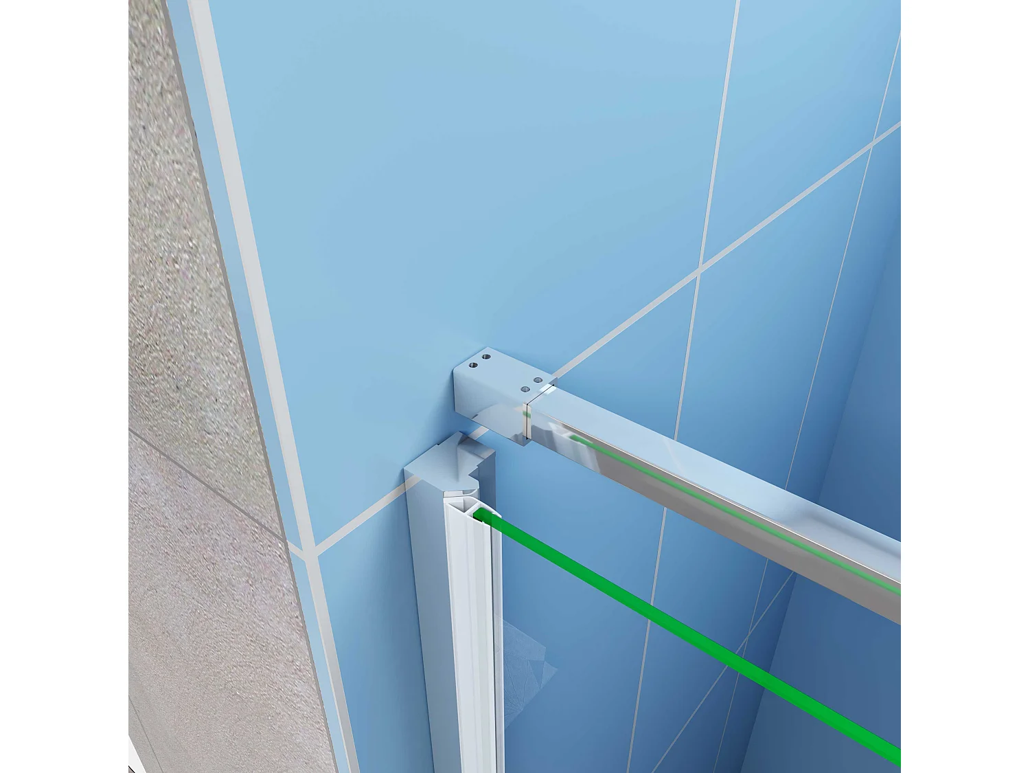 AICA Porte de douche pivotante Chrome style atelier - 120x195cm，6mm verre de trempé anticalcaire,avec barre de fixation ,design industriel élégant