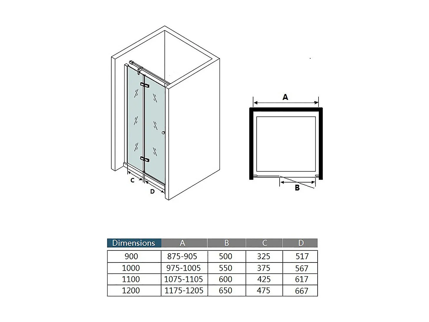 AICA Porte de douche pivotante Chrome style atelier - 120x195cm，6mm verre de trempé anticalcaire,avec barre de fixation ,design industriel élégant