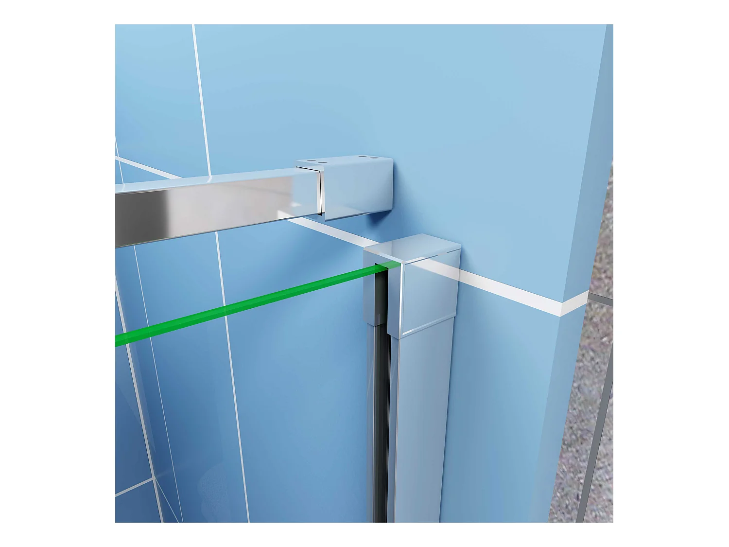 AICA Porte de douche pivotante Chrome style atelier - 110x195cm，6mm verre de trempé anticalcaire,avec barre de fixation ,design industriel élégant