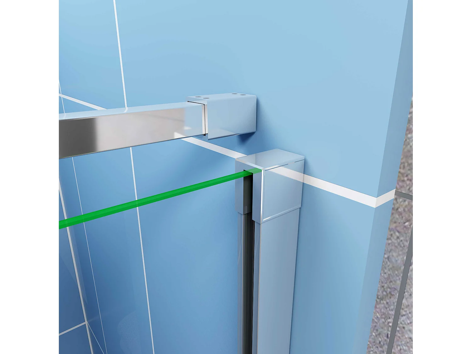 AICA Porte de douche pivotante Chrome style atelier - 110x195cm，6mm verre de trempé anticalcaire,avec barre de fixation ,design industriel élégant