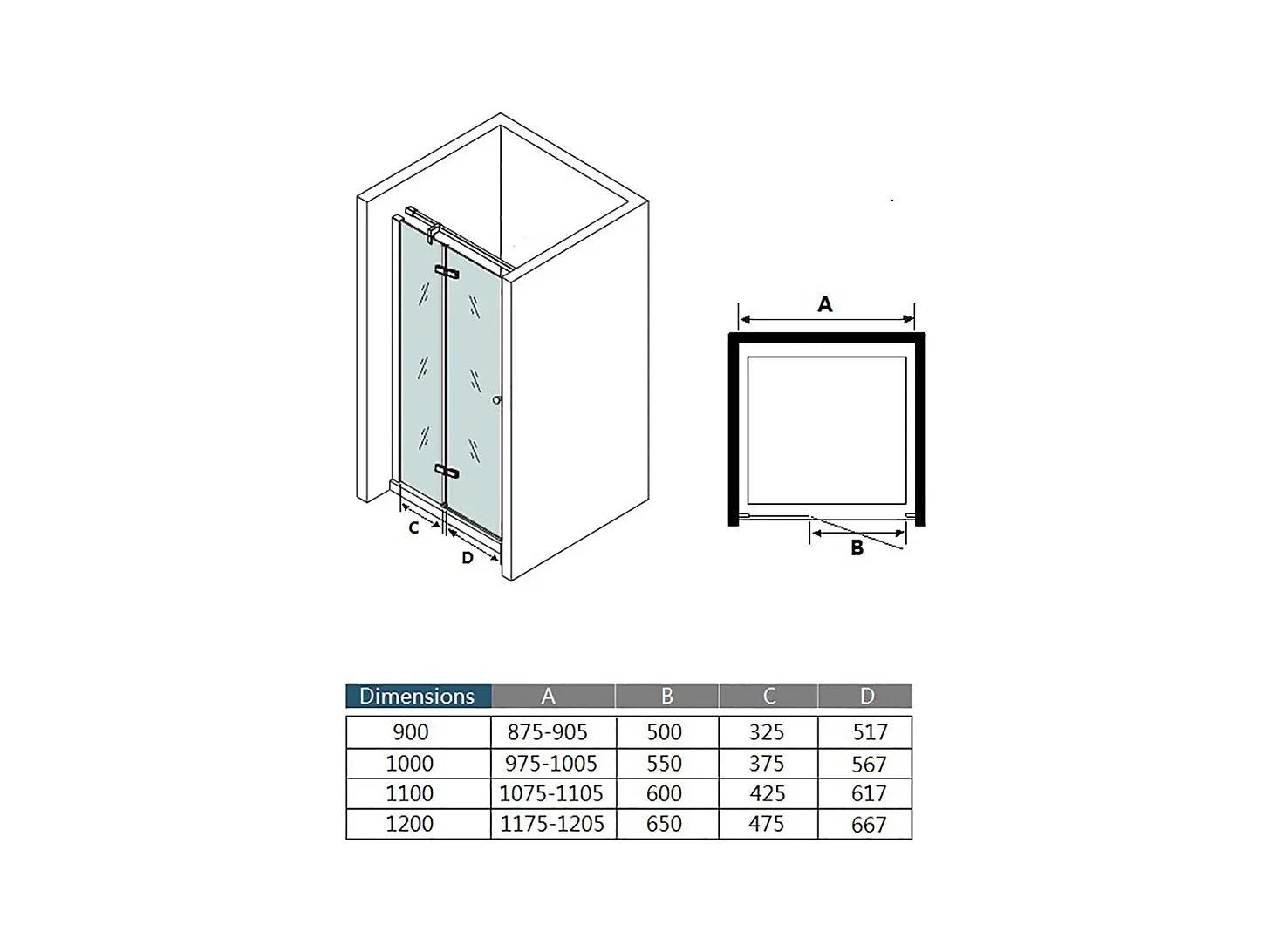 AICA Porte de douche pivotante Chrome style atelier - 100x195cm，6mm verre de trempé anticalcaire,avec barre de fixation ,design industriel élégant
