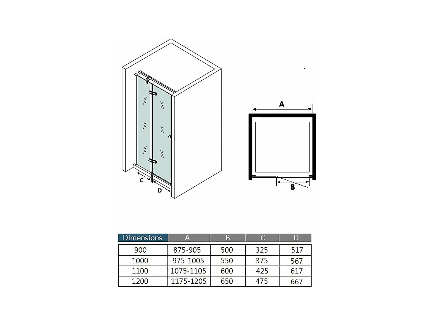 AICA Porte de douche pivotante Chrome style atelier - 90x195cm，6mm verre de trempé anticalcaire, avec barre de fixation ,design industriel élégant