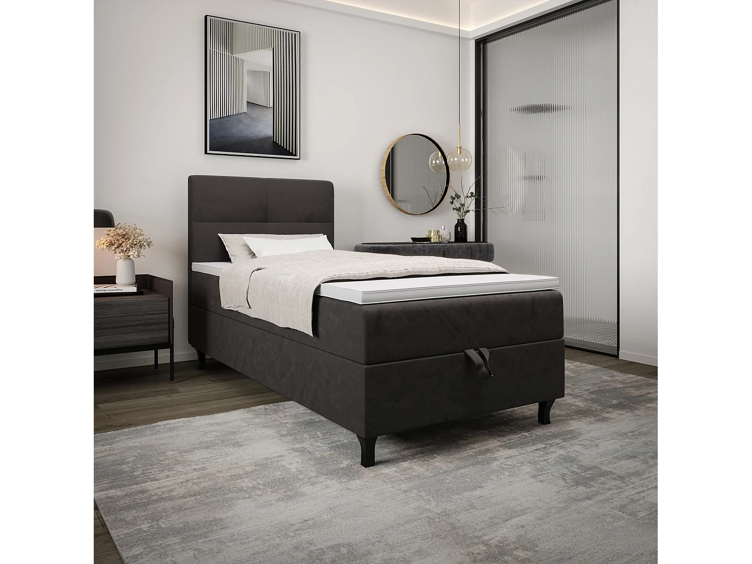 Boxspringbett LIMBA 100x200 Monolith 92