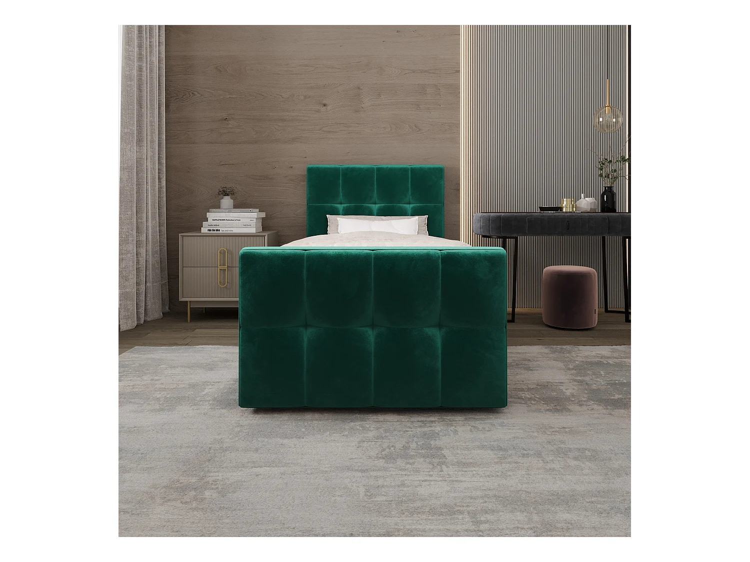 Boxspringbett MANHATAN 90x200 Monolith 37