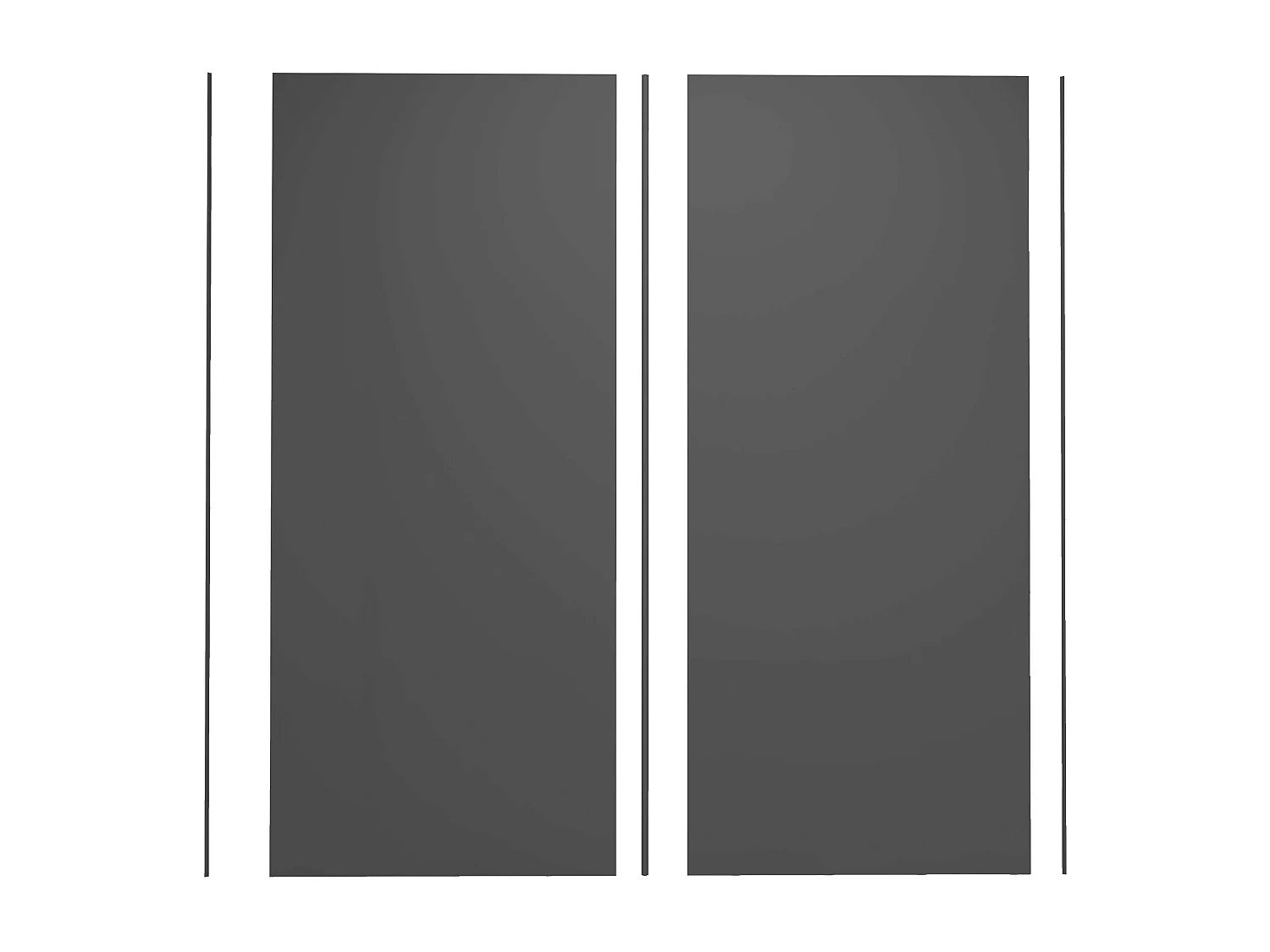 AICA Lot de 2 panneaux muraux de douche NOIR en aluminium avec 3 profilés — L100xL100xH210 cm , protection murale,antimoisissure,facile à installer