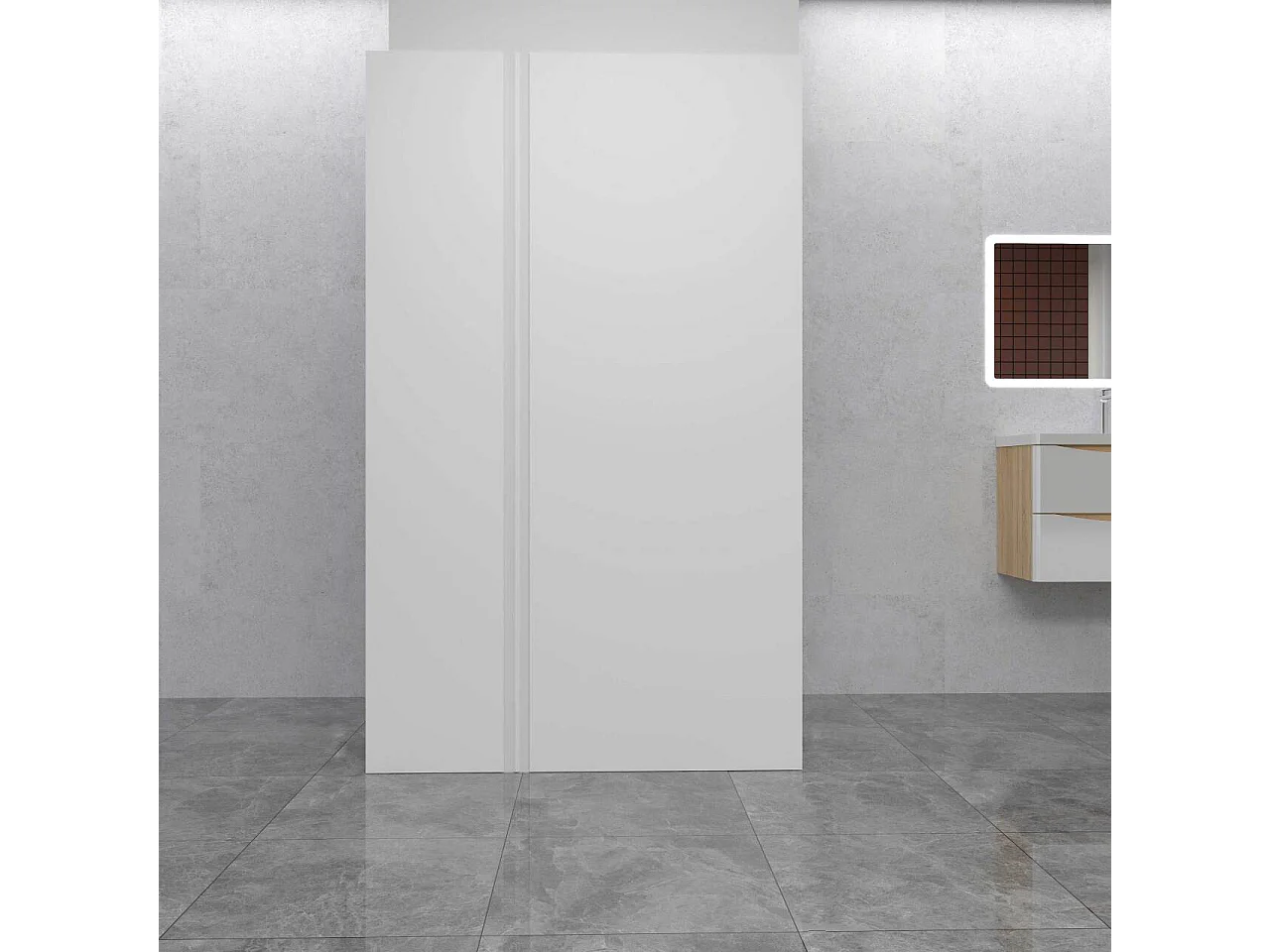 AICA Set van 2 witte aluminium douchewandpanelen met 1 profiel - L40xL80xH210 cm, muurbescherming, anti-schimmel, eenvoudig te installeren