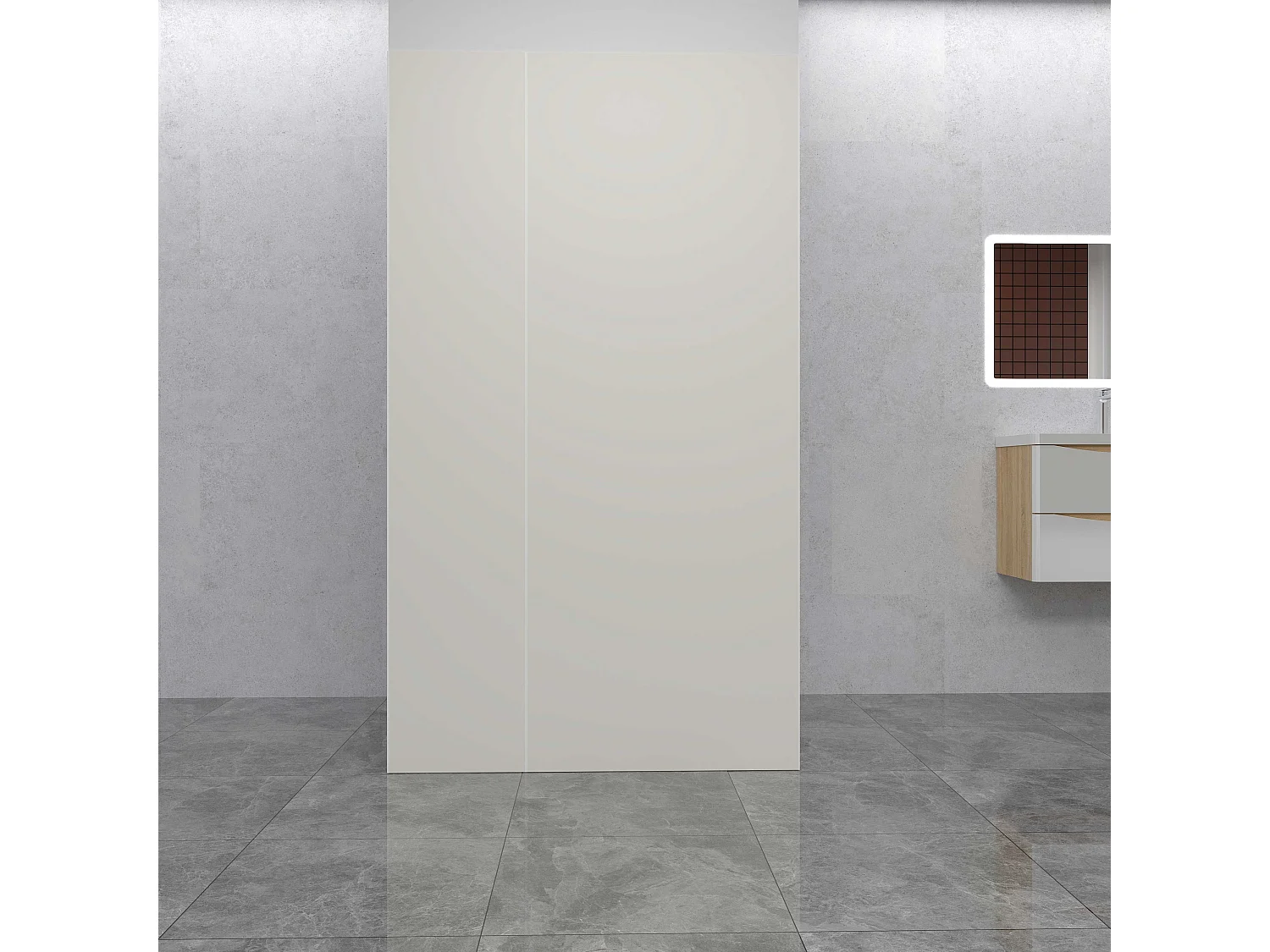 AICA Lot de 2 panneaux muraux de douche Ivoire en aluminium avec 1 profilés — L40xL100xH210 cm ,protection murale,antimoisissure,facile à installer