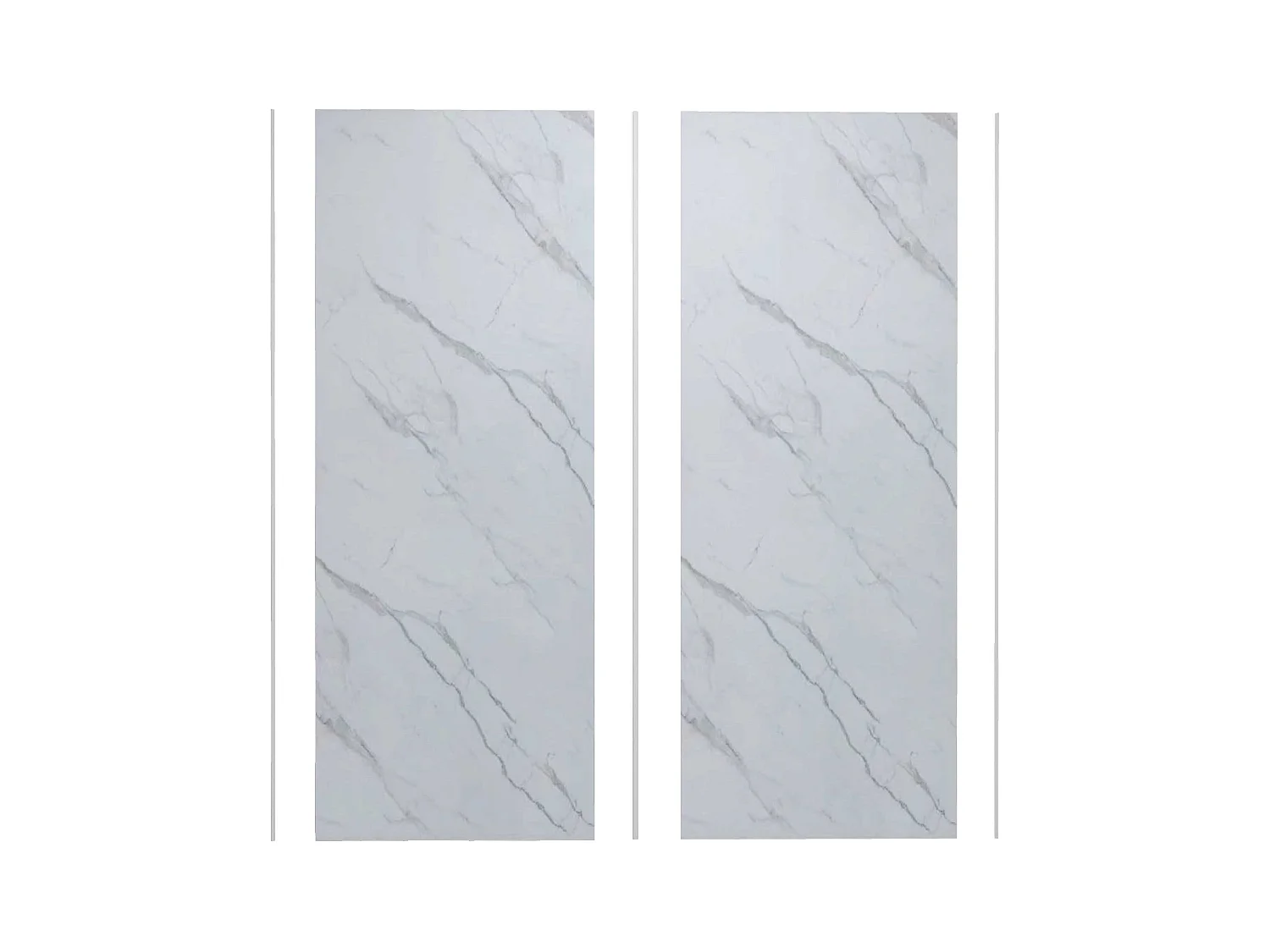 AICA Lot de 2 panneaux muraux de douche effet Marbre en Aluminium avec 3 profilés — L90xL90xH210 cm , Protection murale,Antimoisissure,Facile pose