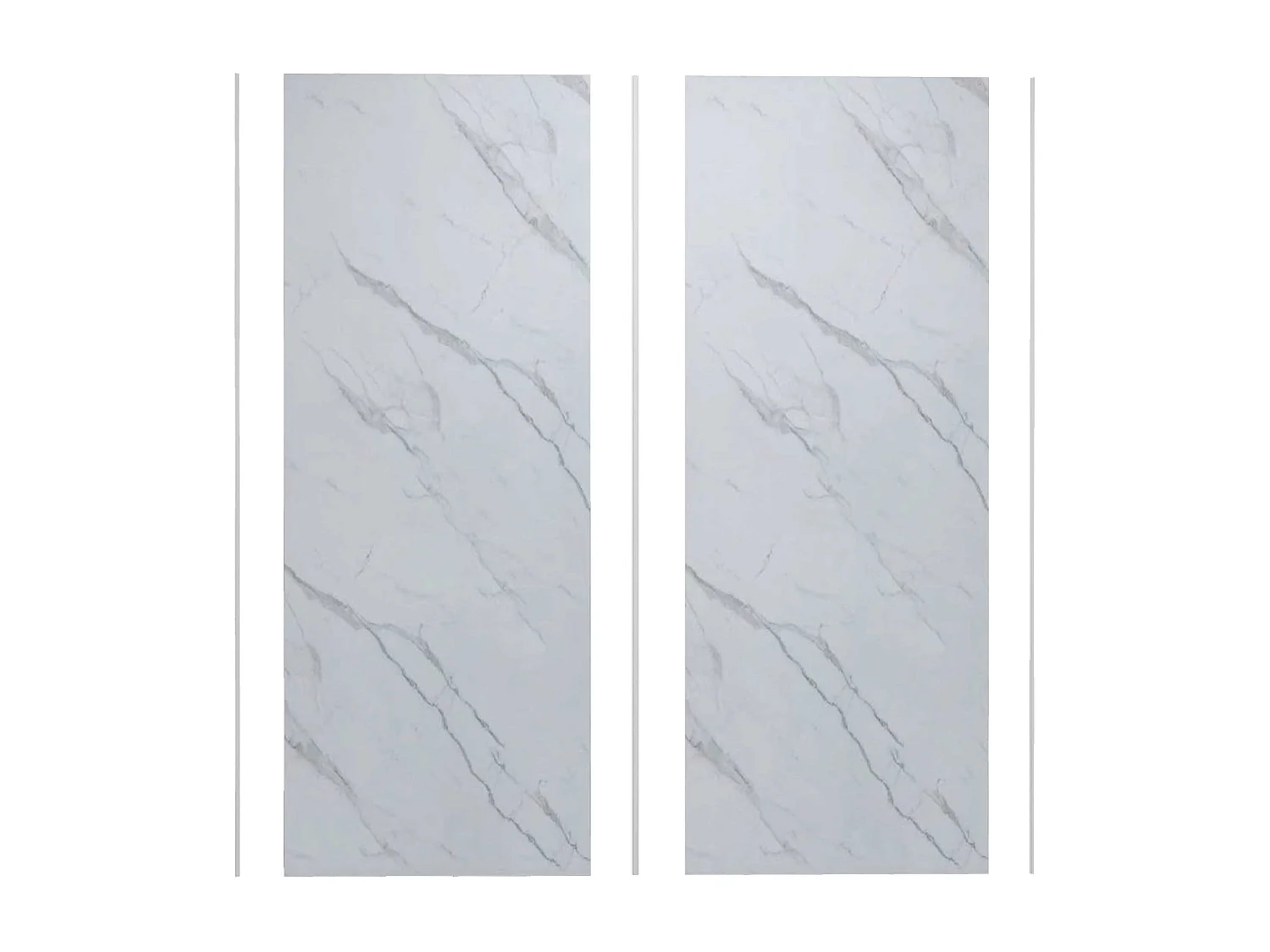 AICA Lot de 2 panneaux muraux de douche effet Marbre en Aluminium avec 3 profilés — L90xL90xH210 cm , Protection murale,Antimoisissure,Facile pose