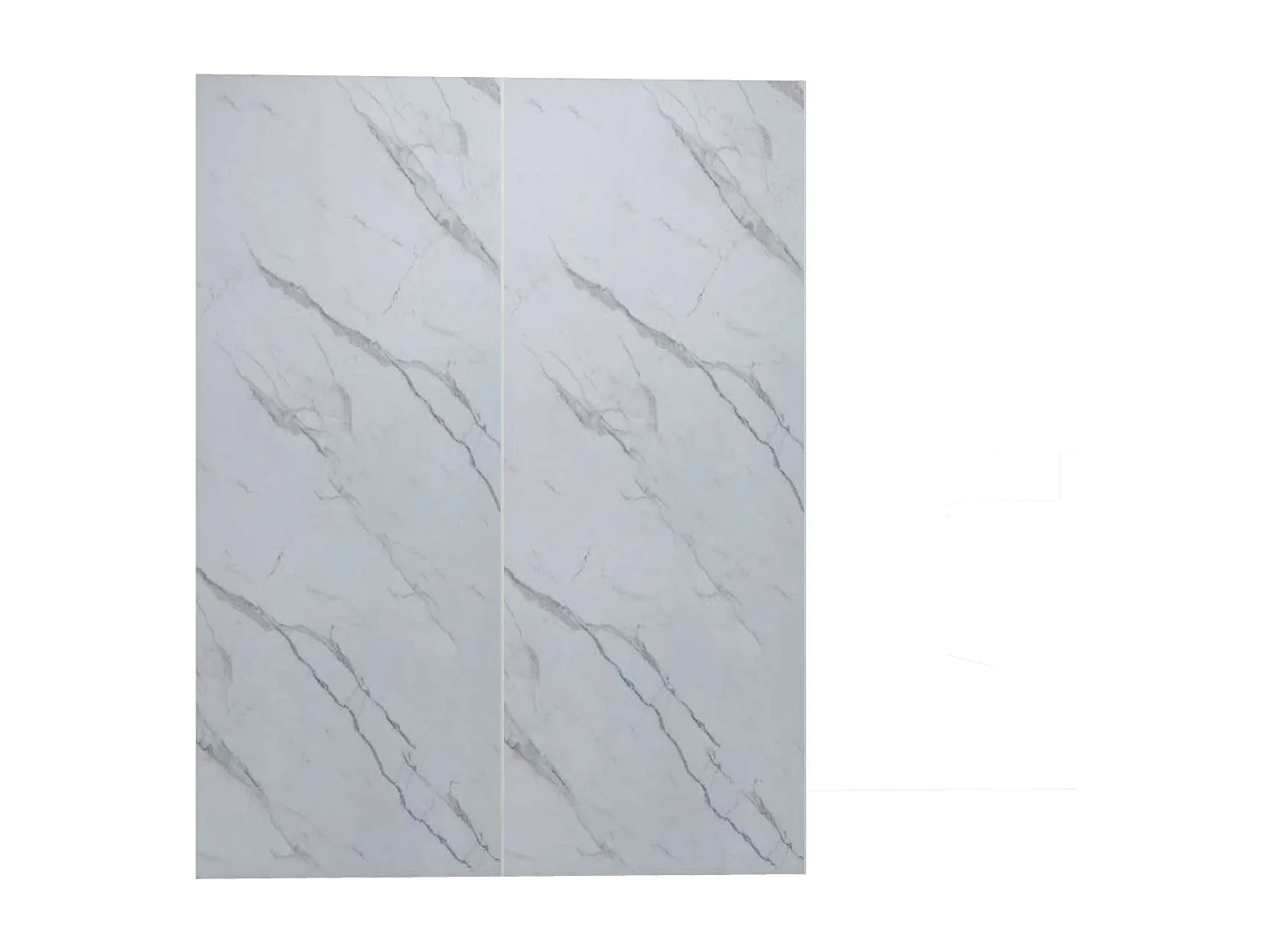 AICA Lot de 2 panneaux muraux de douche effet Marbre en Aluminium avec 1 profilés — L90xL90xH210 cm , Protection murale,Antimoisissure,Facile pose